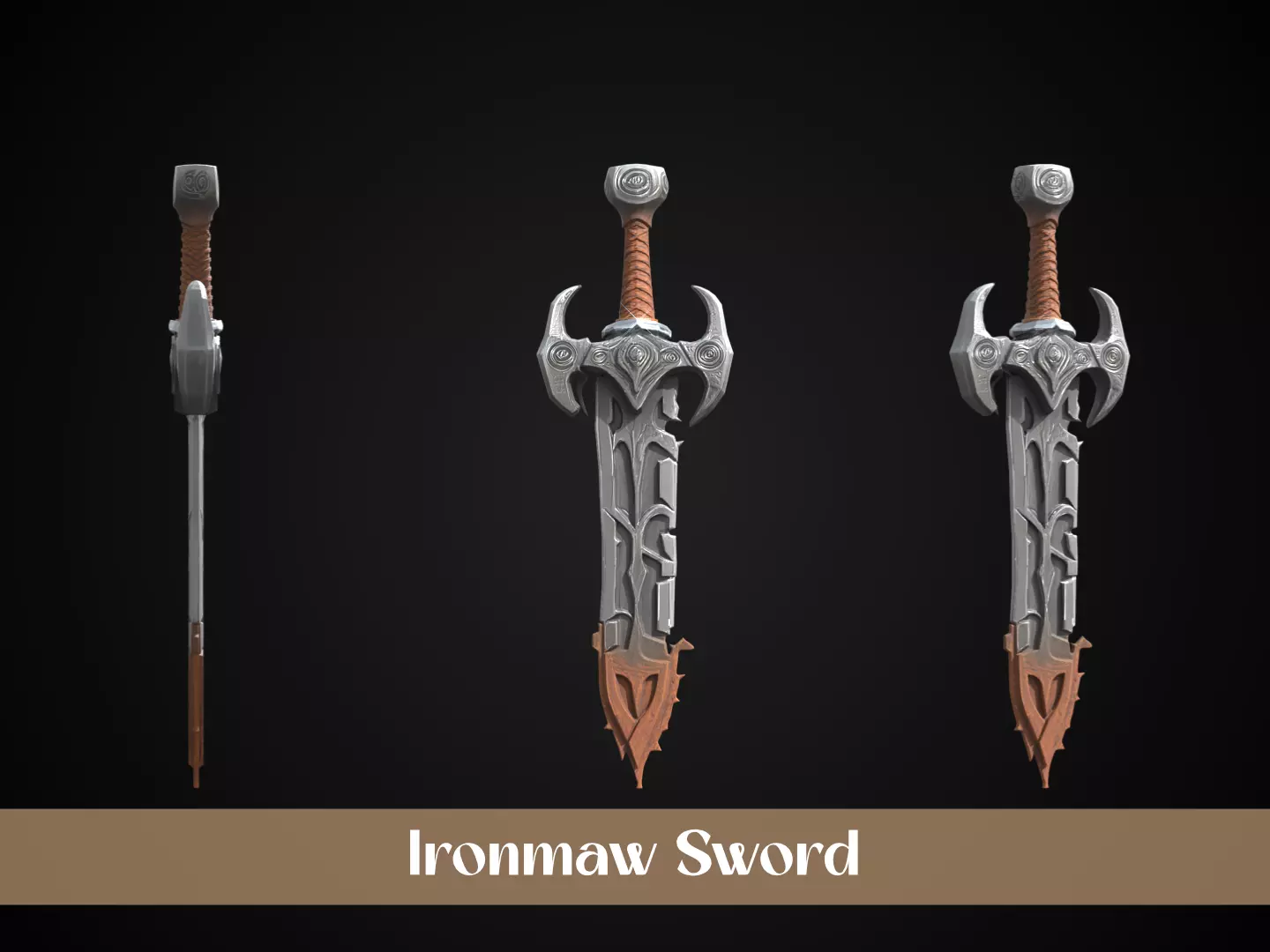 Stylized Orc Sword - Ironmaw 3D print model