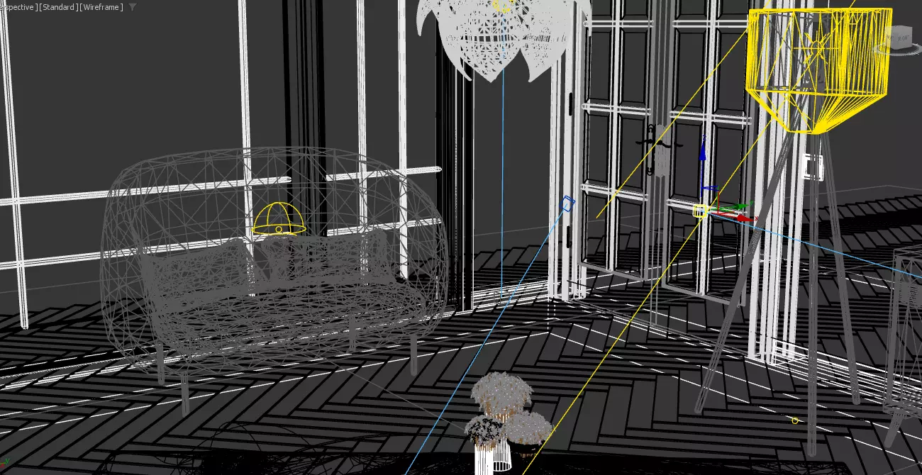 Living Room Design  3D model_2