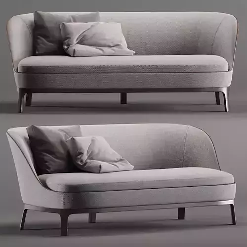 Modern Fabric Sofa with Cushions 3D model