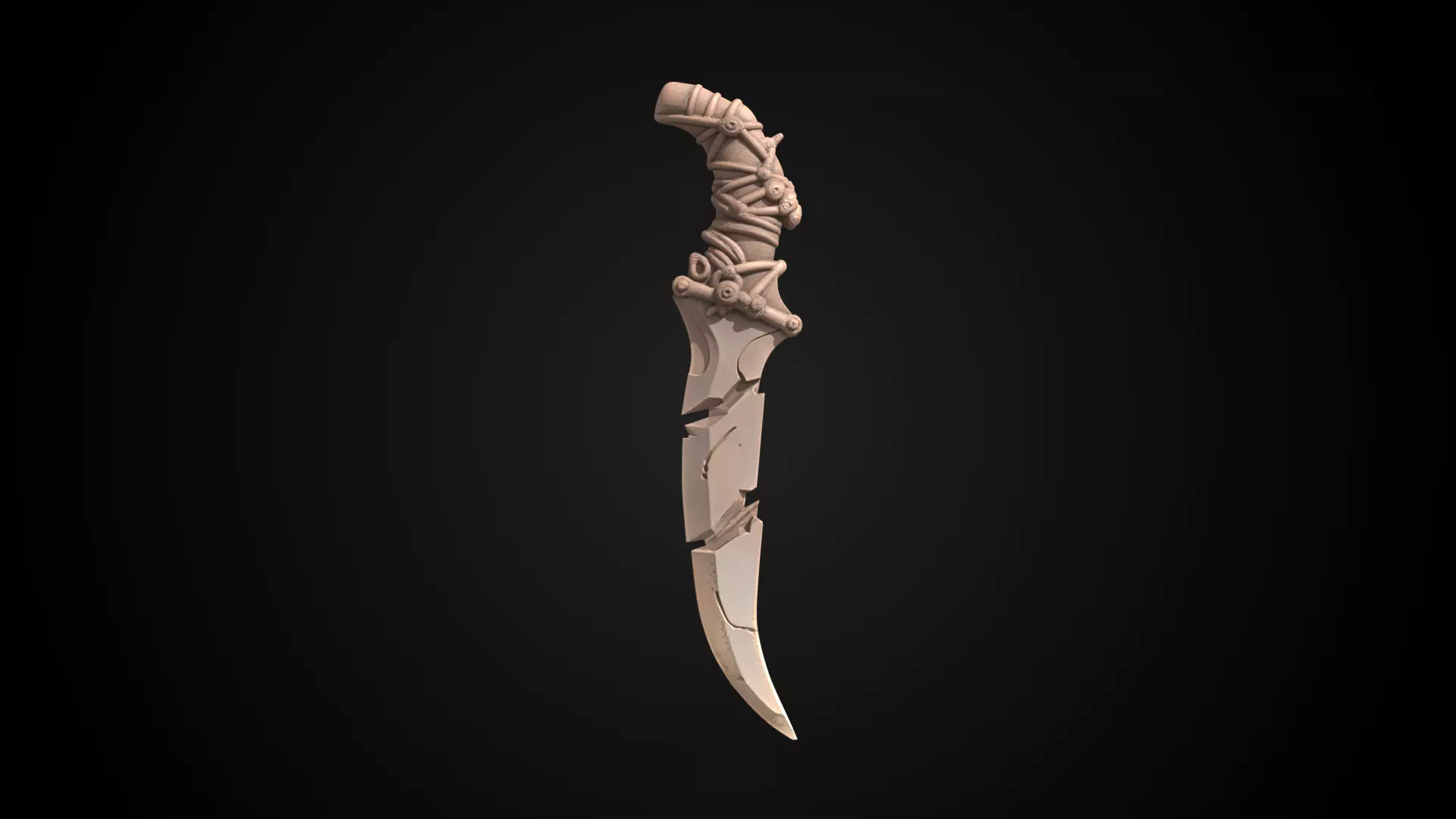 Stylized Orc Sword - Bonehook - Game Ready 3D model_1