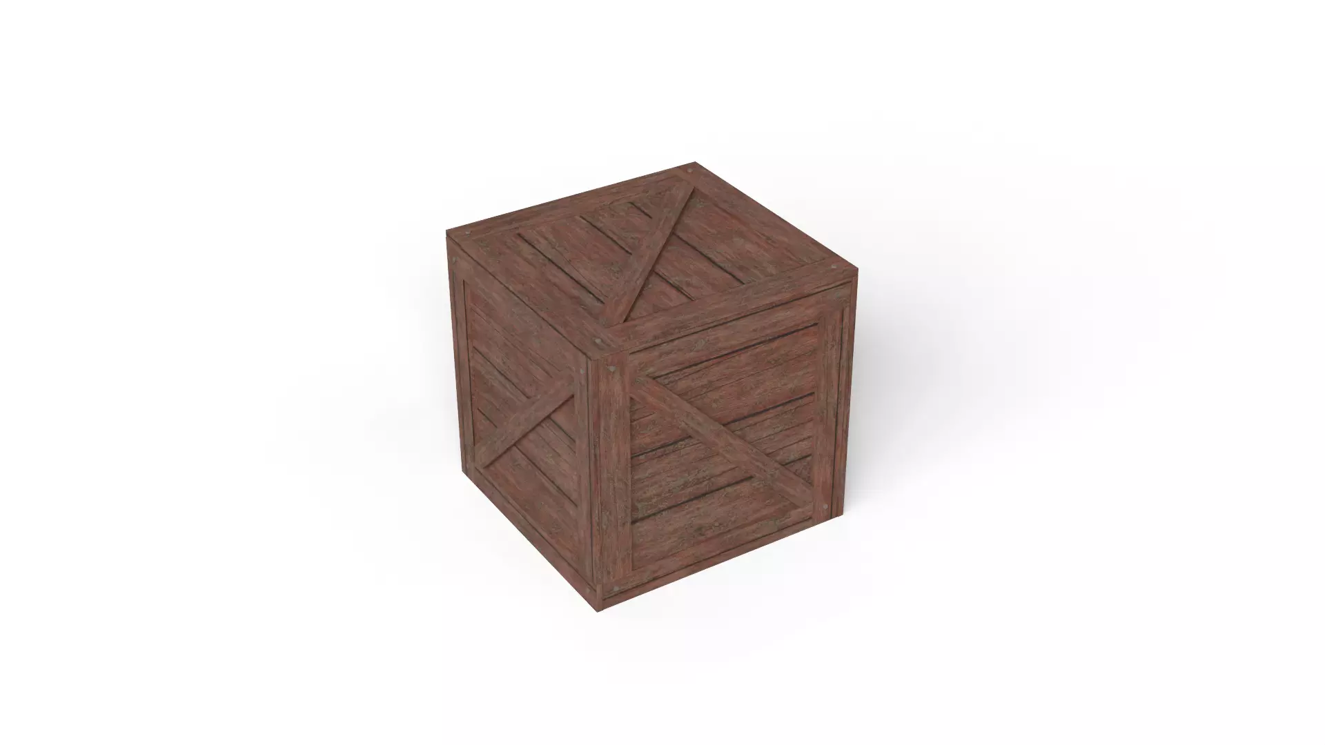 Wooden Box Crate Low-poly 3D model
