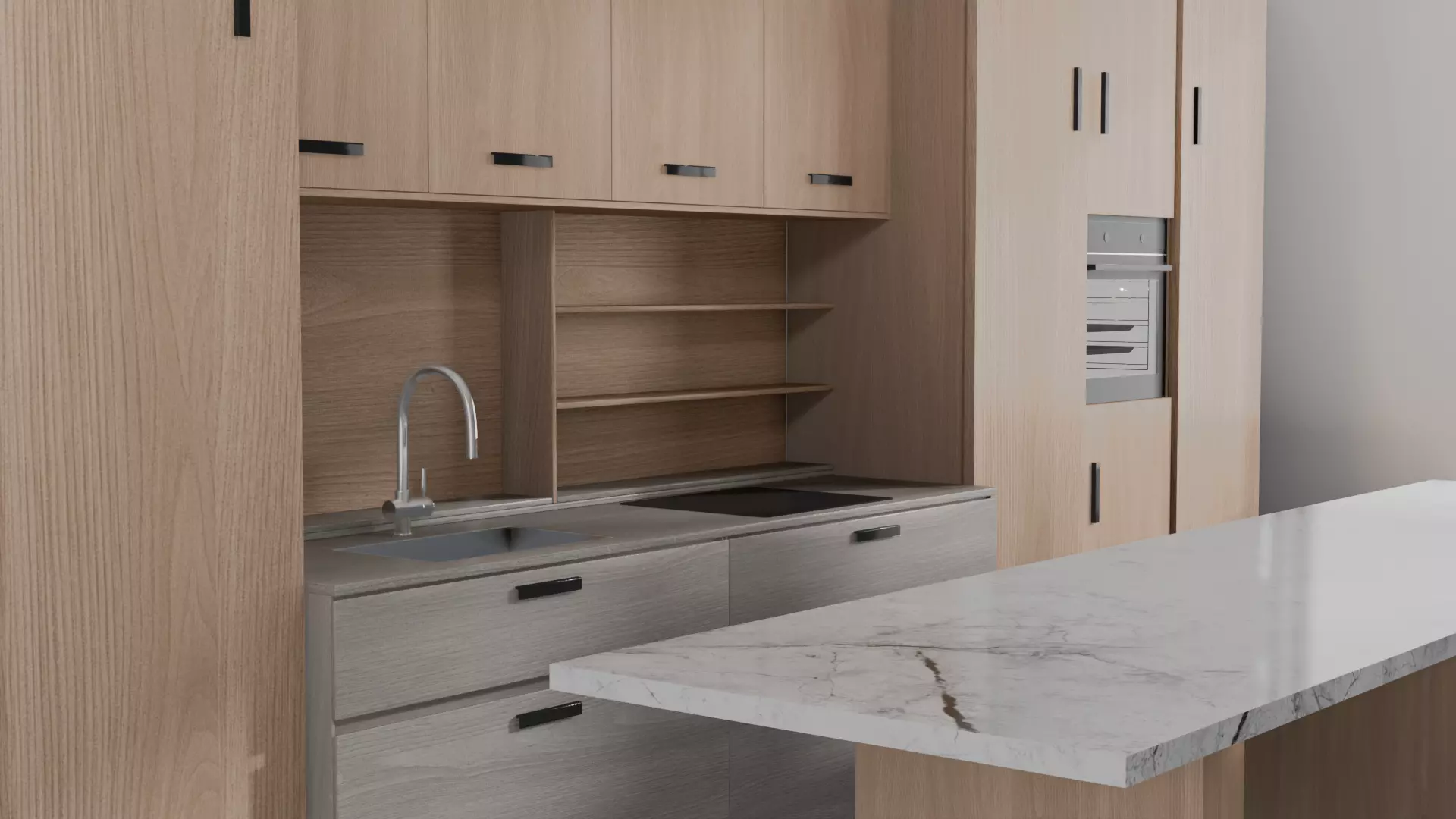 Modular kitchen  2 Low-poly 3D model_4