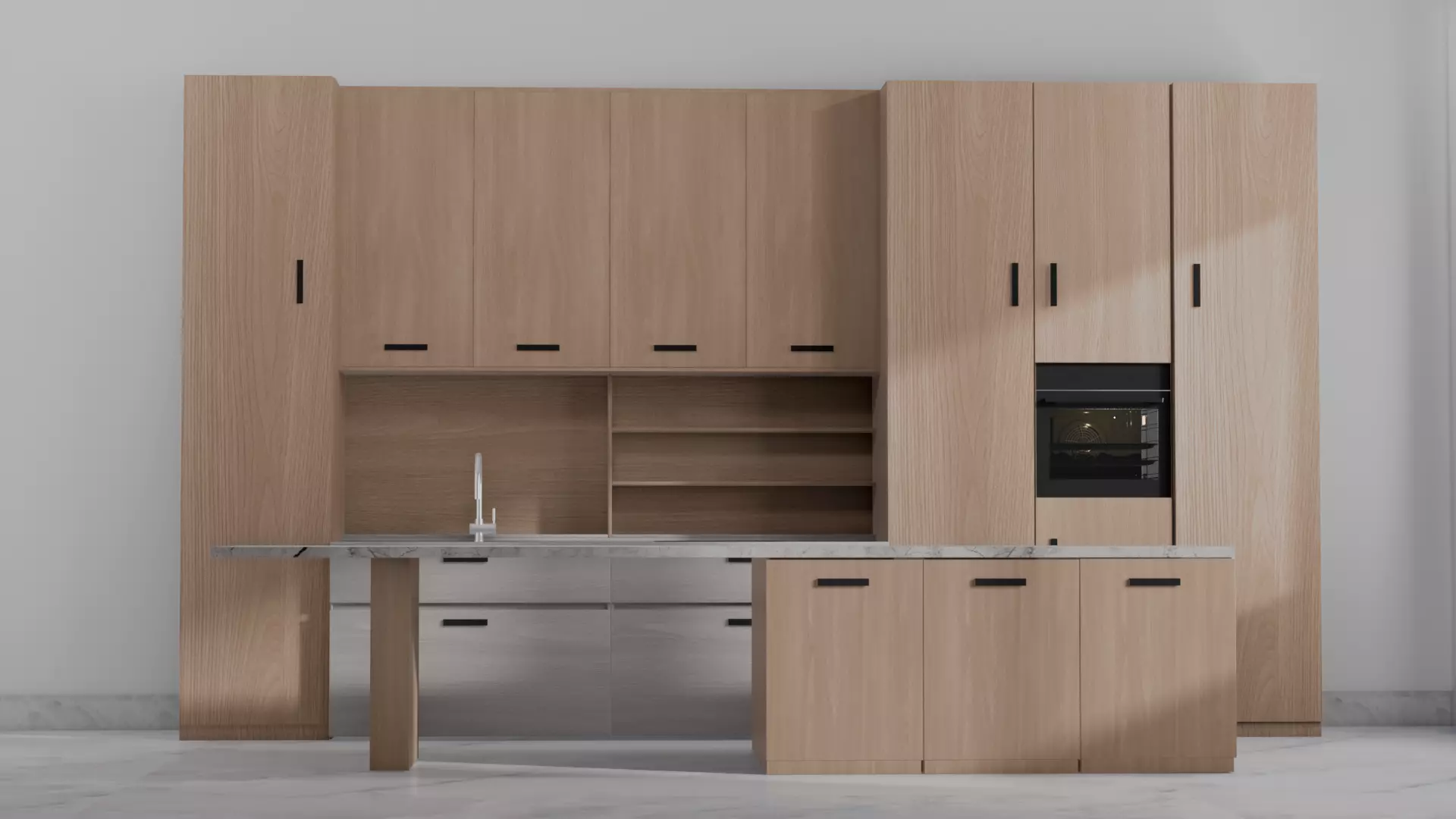 Modular kitchen  2 Low-poly 3D model_0