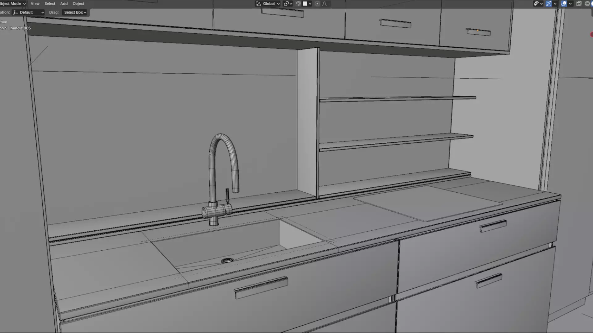 Modular kitchen  2 Low-poly 3D model_7