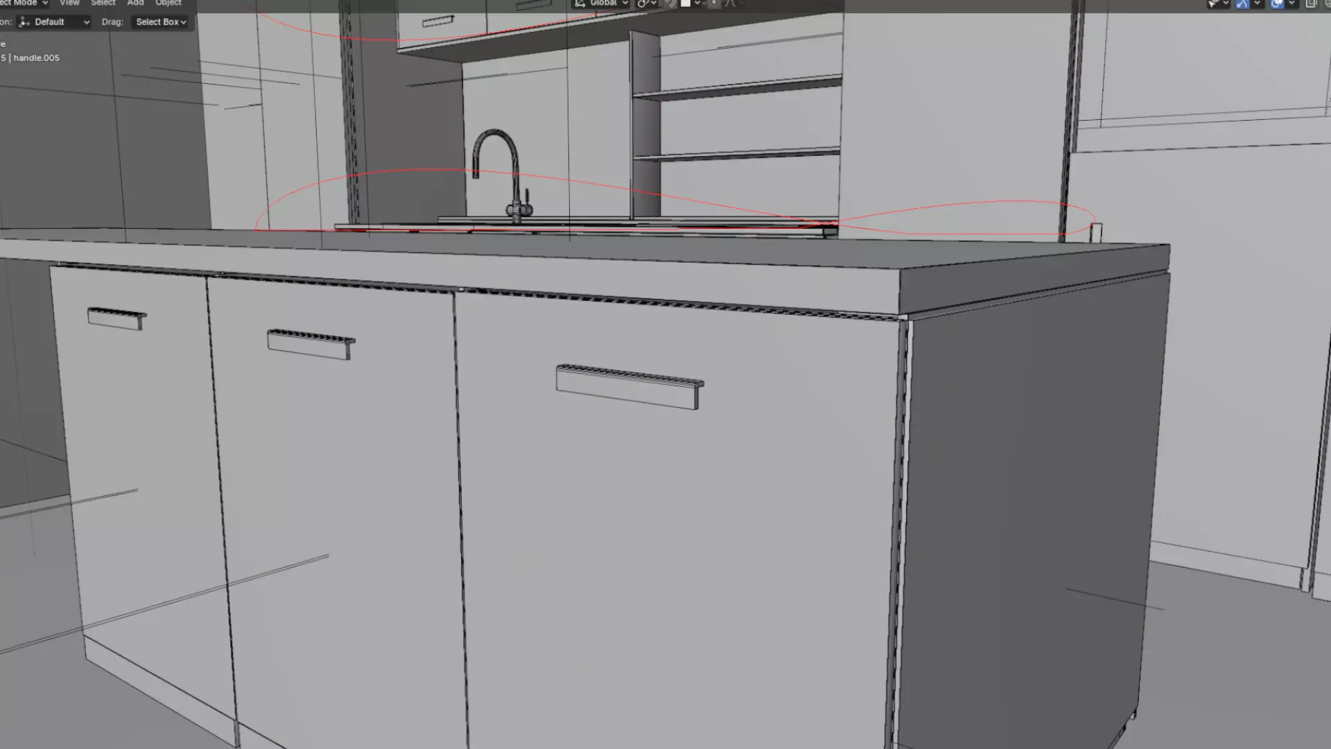 Modular kitchen  2 Low-poly 3D model_9