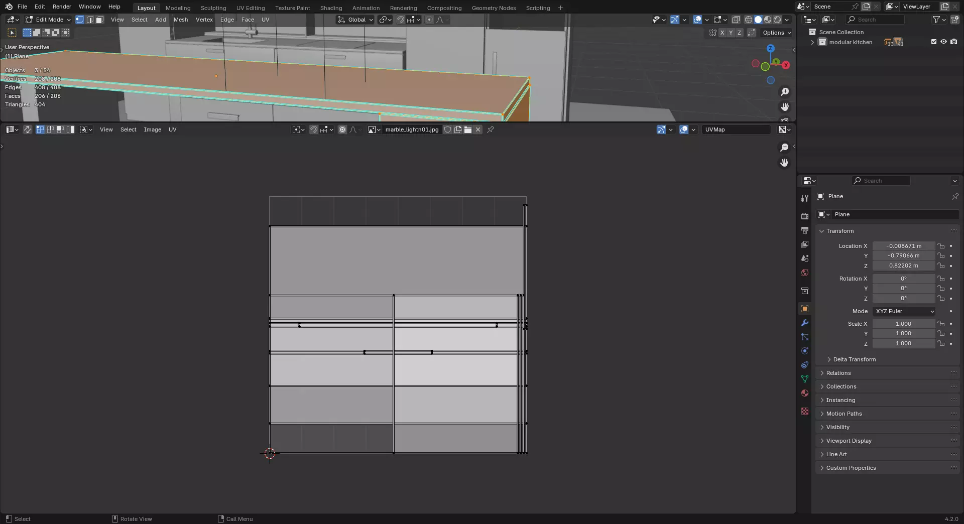 Modular kitchen  2 Low-poly 3D model_6