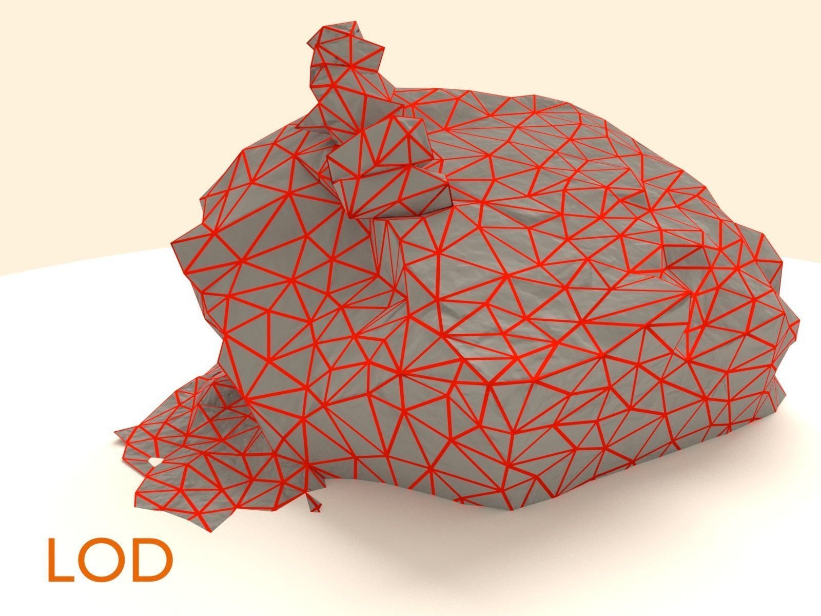 Scanned Sharp Dark Marking-Stone Low-poly 3D model_7