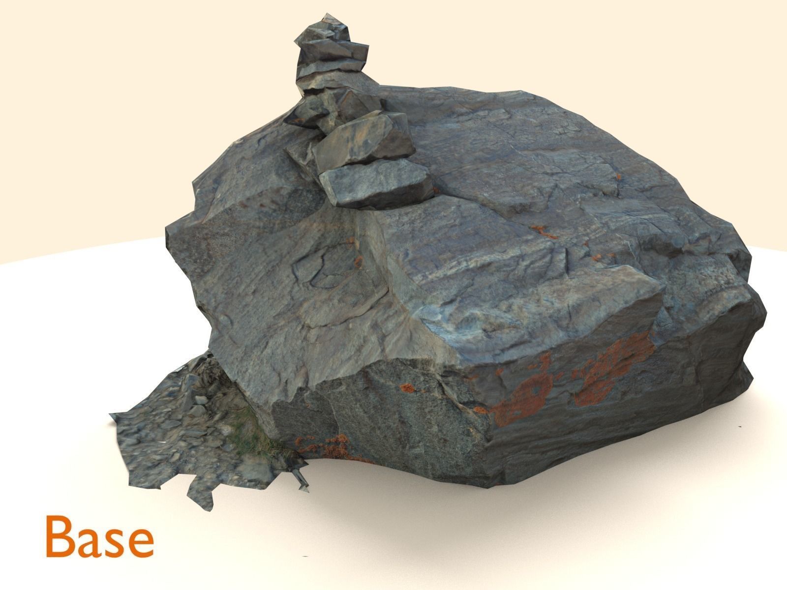 Scanned Sharp Dark Marking-Stone Low-poly 3D model_2