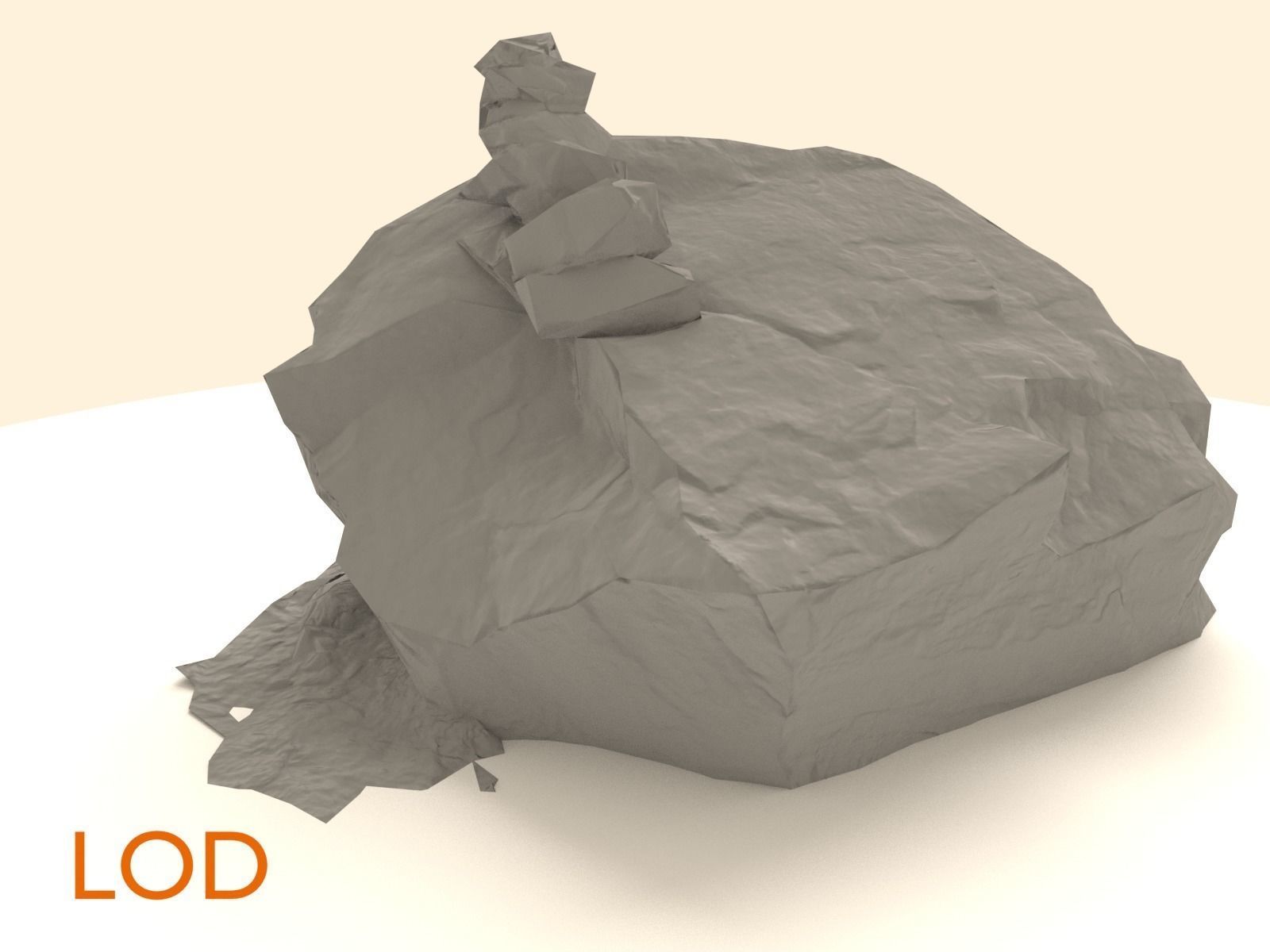 Scanned Sharp Dark Marking-Stone Low-poly 3D model_6