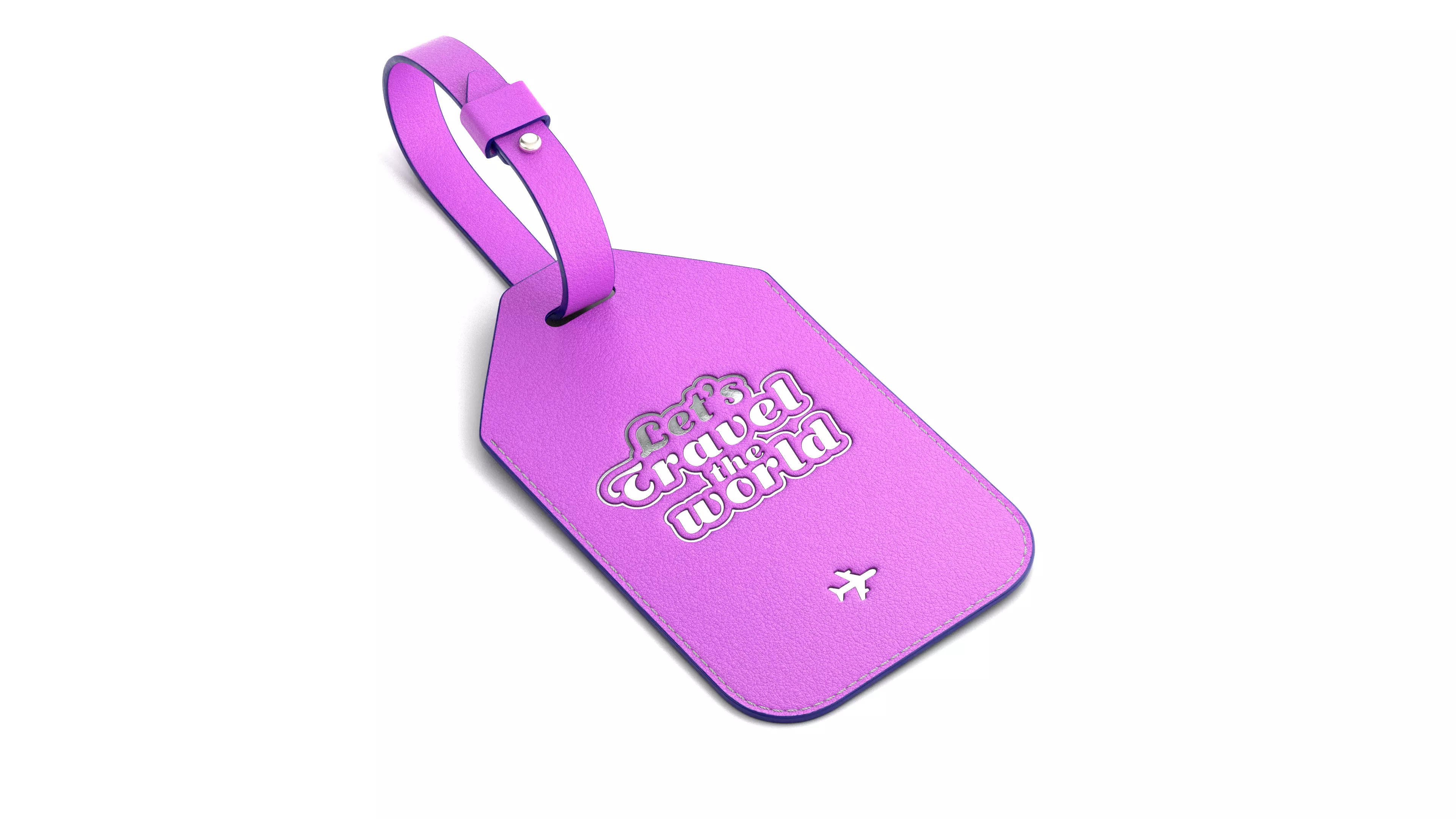 Leather luggage tag 3D model_23