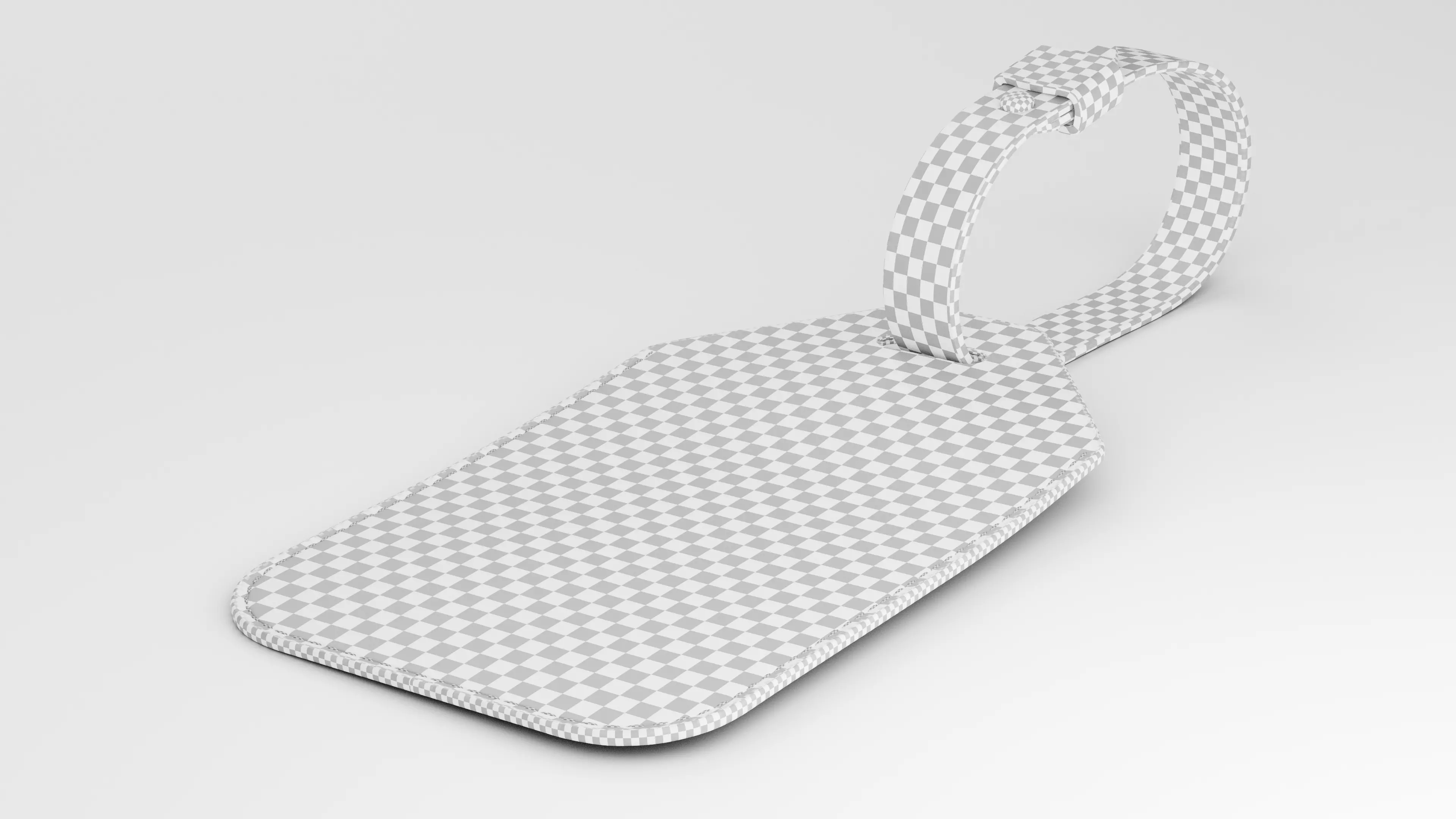 Leather luggage tag 3D model_35