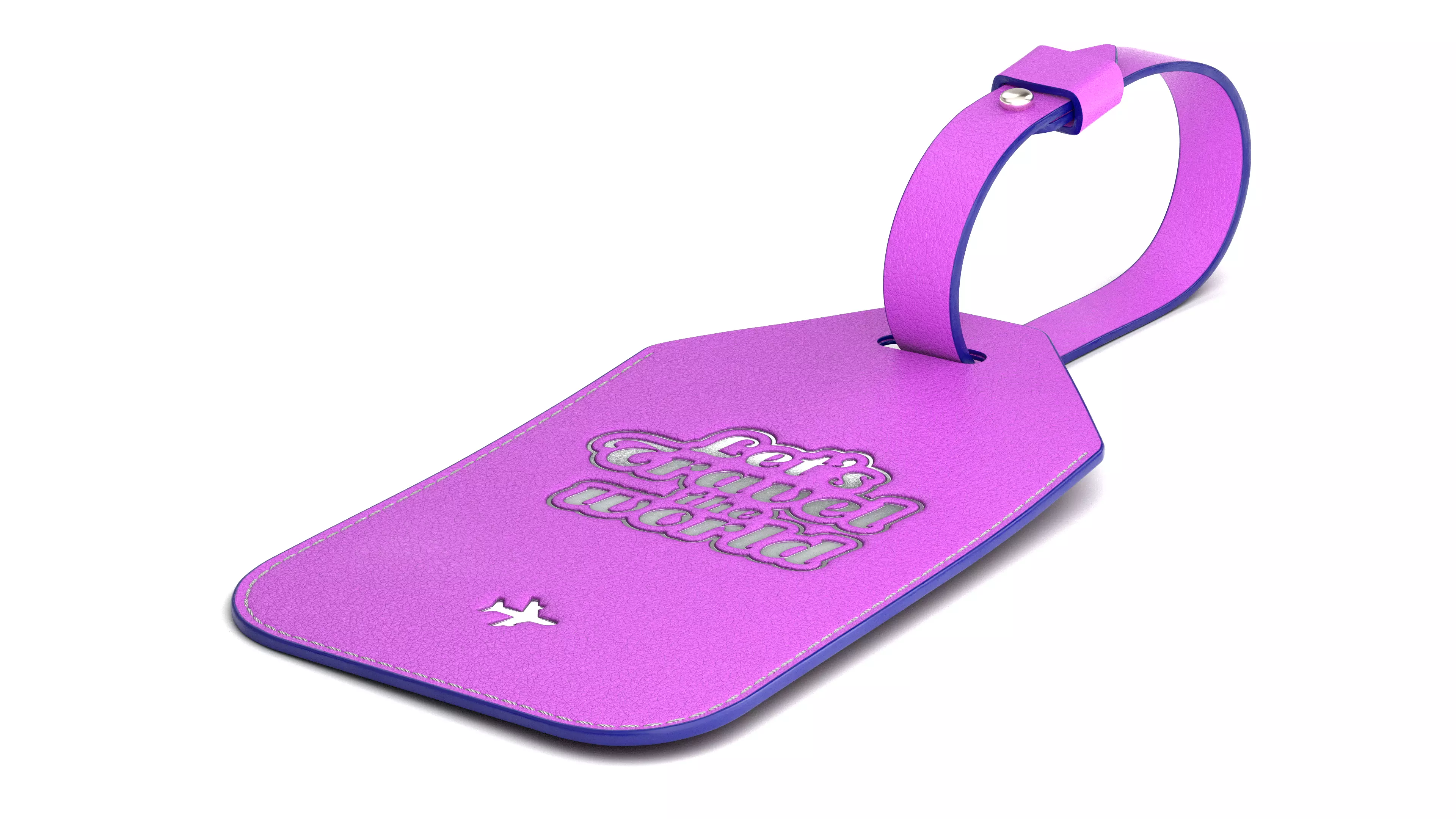 Leather luggage tag 3D model_22
