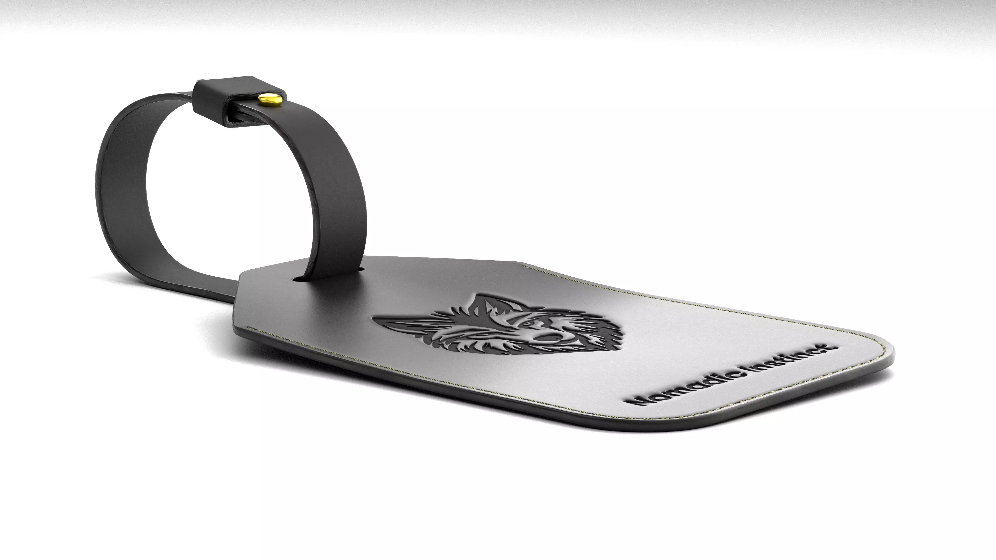 Leather luggage tag 3D model_10