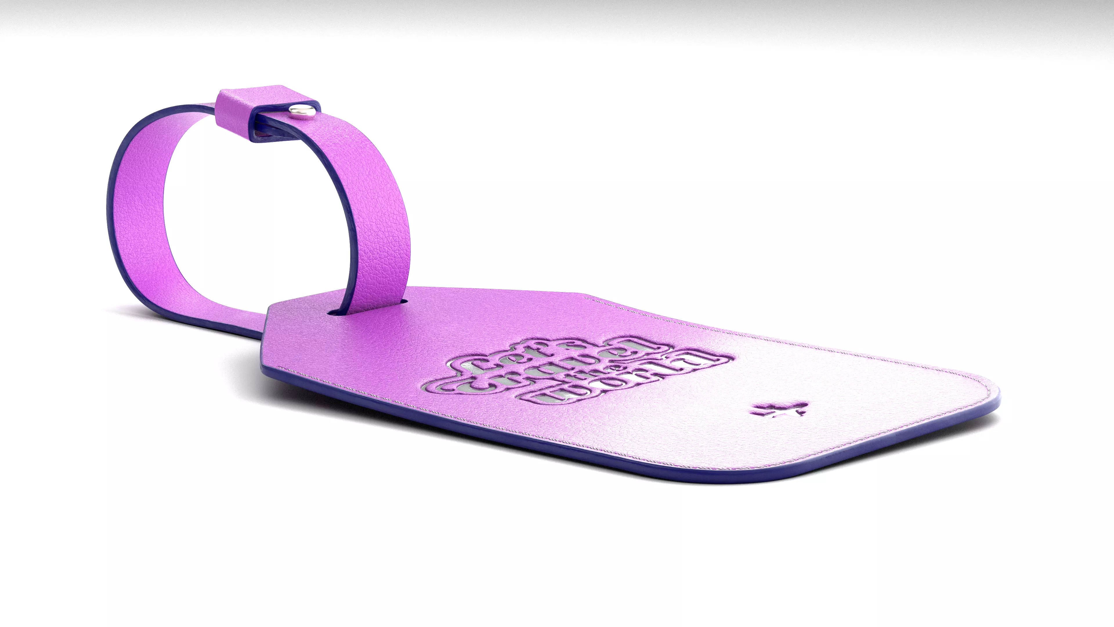 Leather luggage tag 3D model_21