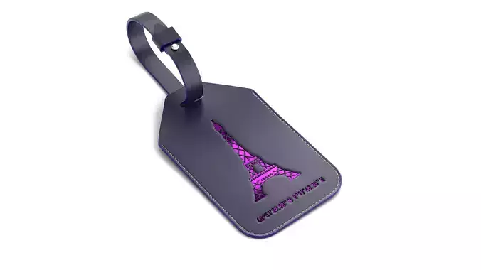 Leather luggage tag 3D model