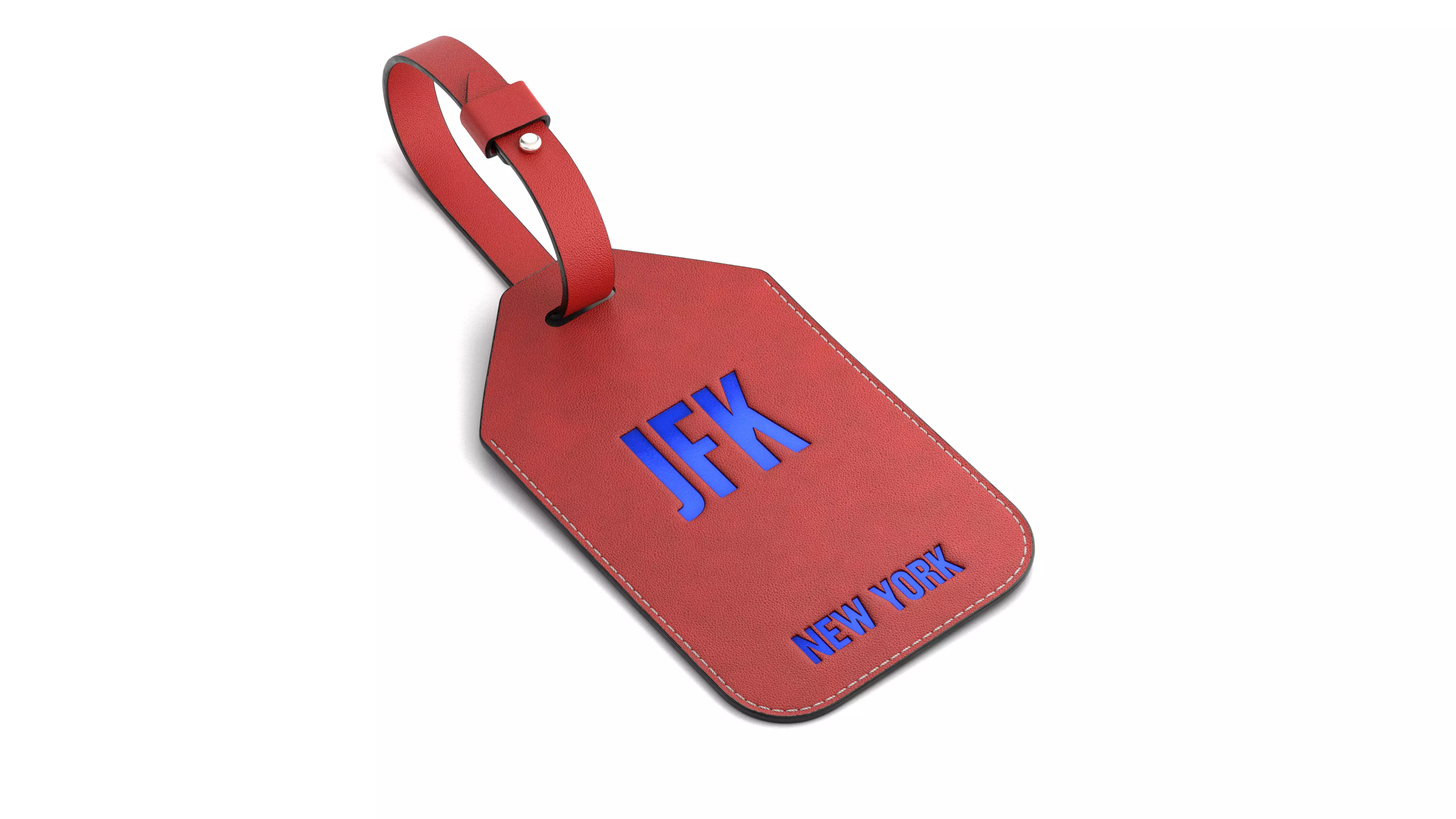 Leather luggage tag 3D model_28