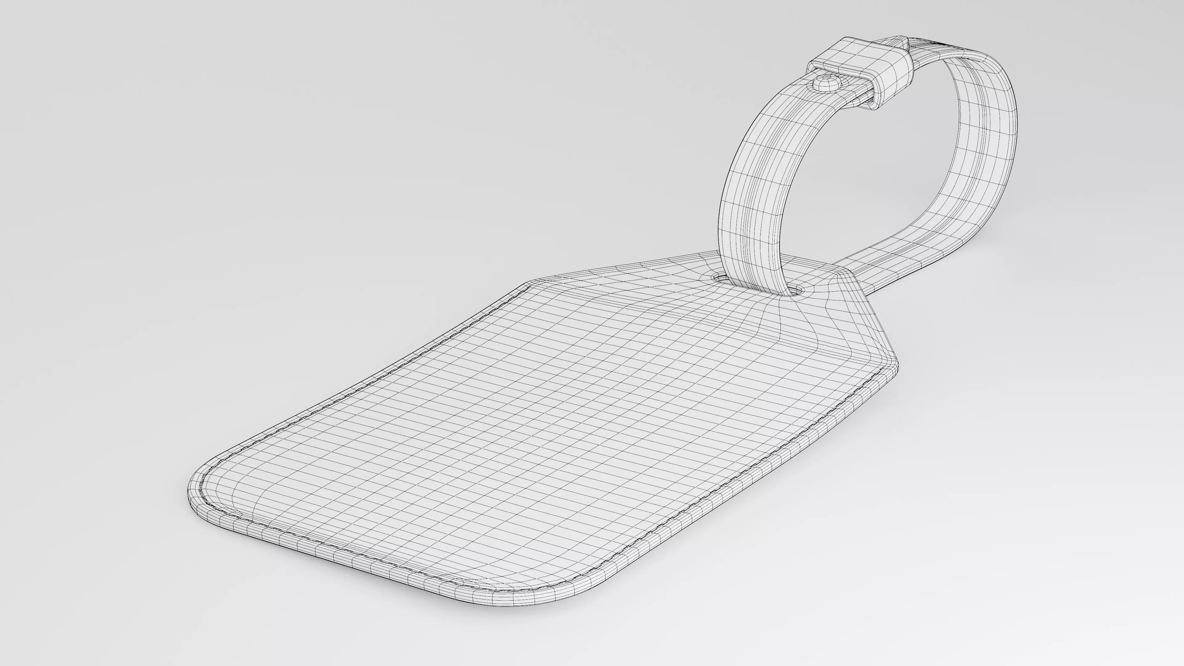 Leather luggage tag 3D model_42