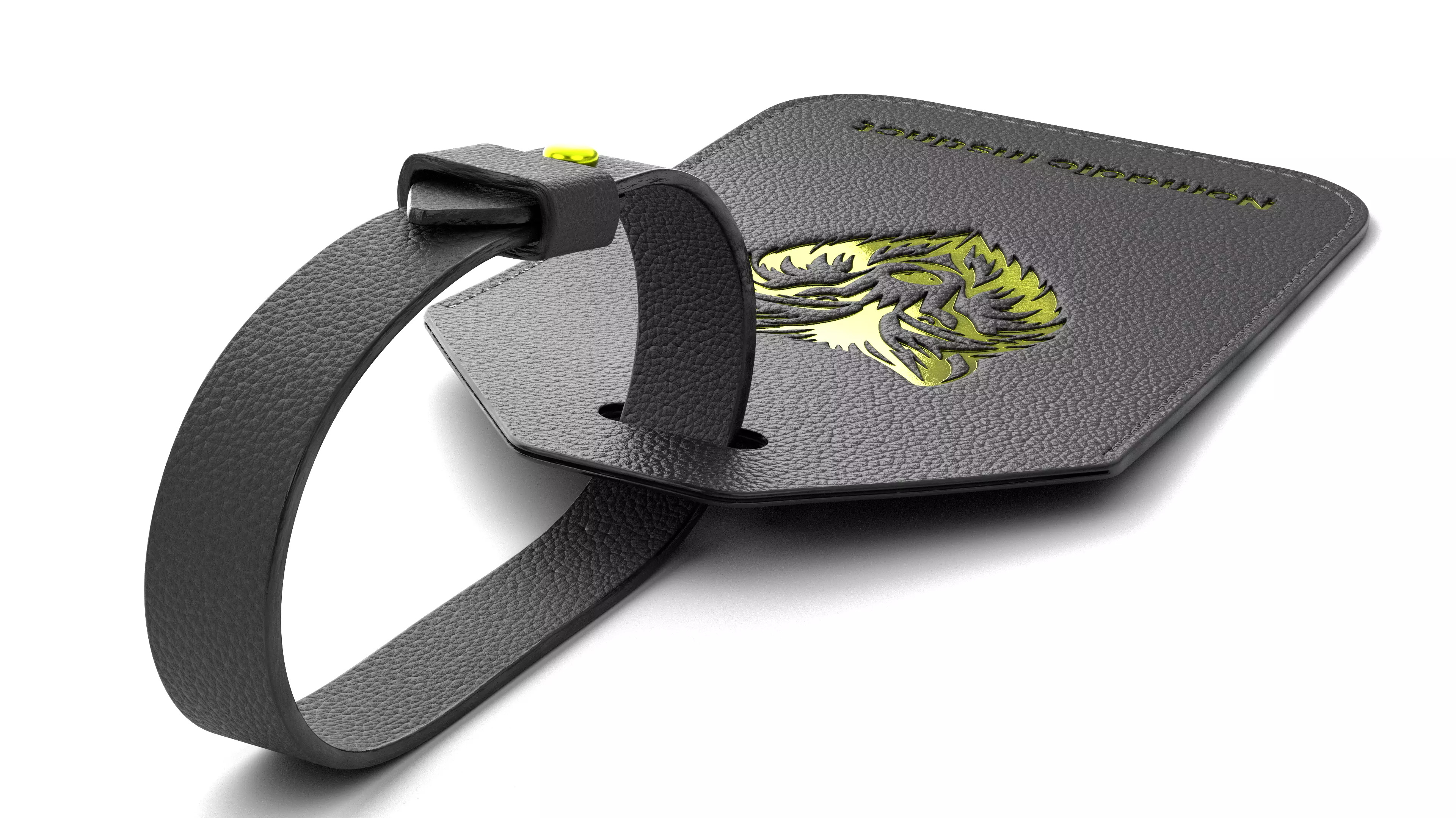 Leather luggage tag 3D model_15