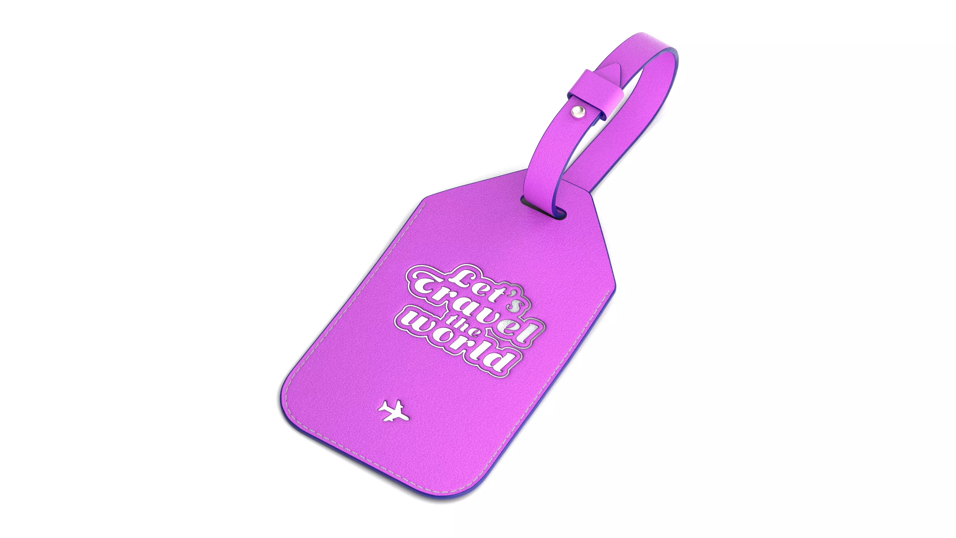 Leather luggage tag 3D model_32