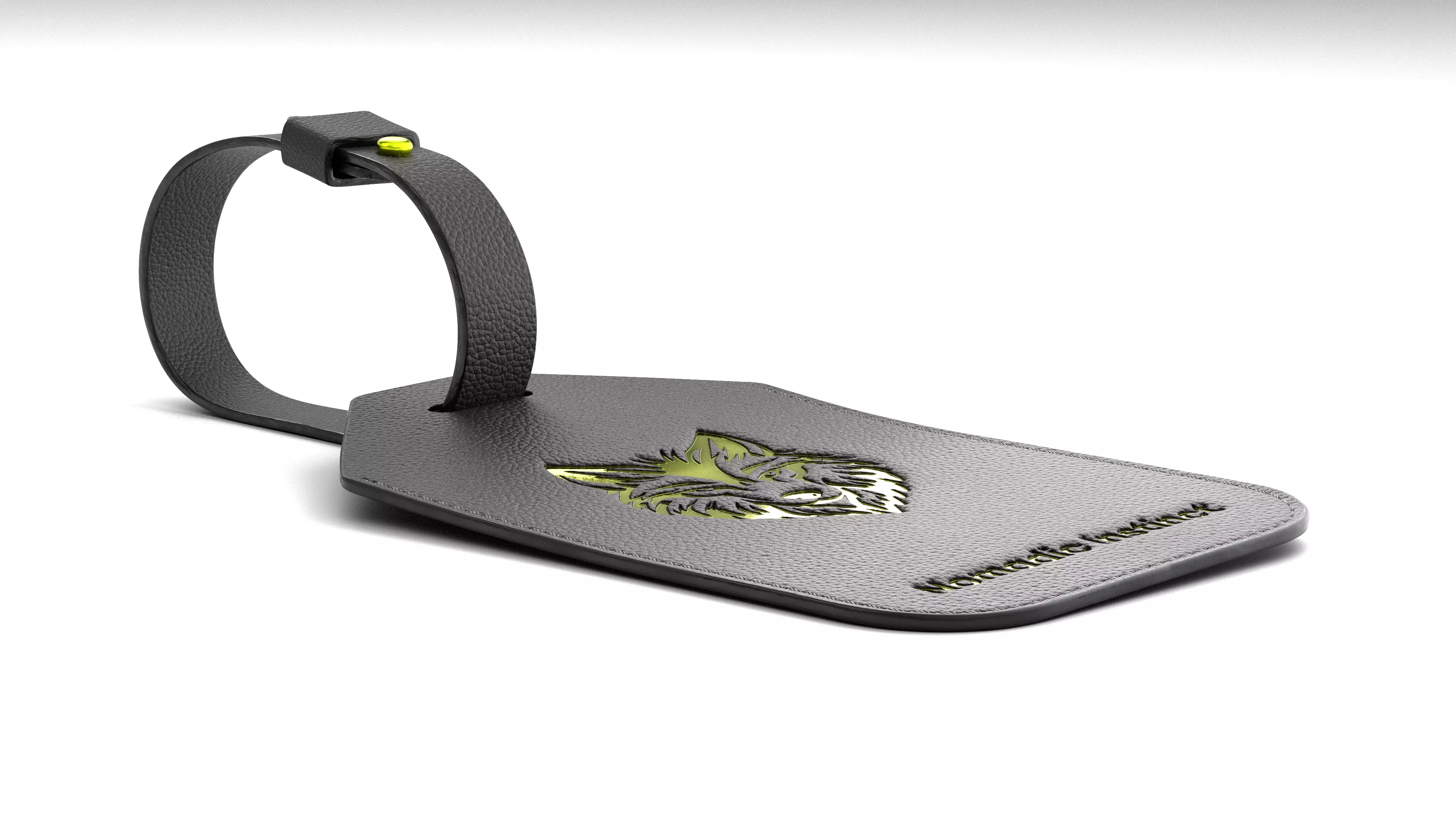 Leather luggage tag 3D model_17