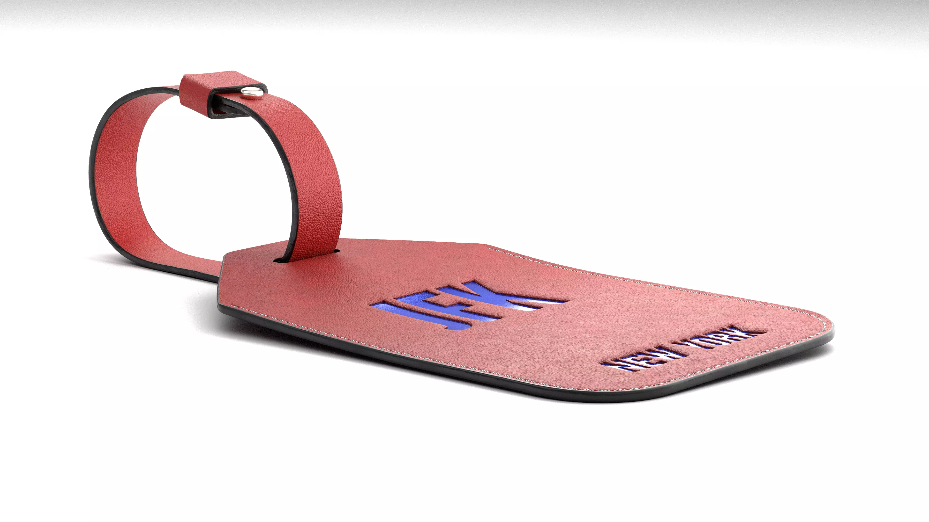 Leather luggage tag 3D model_34