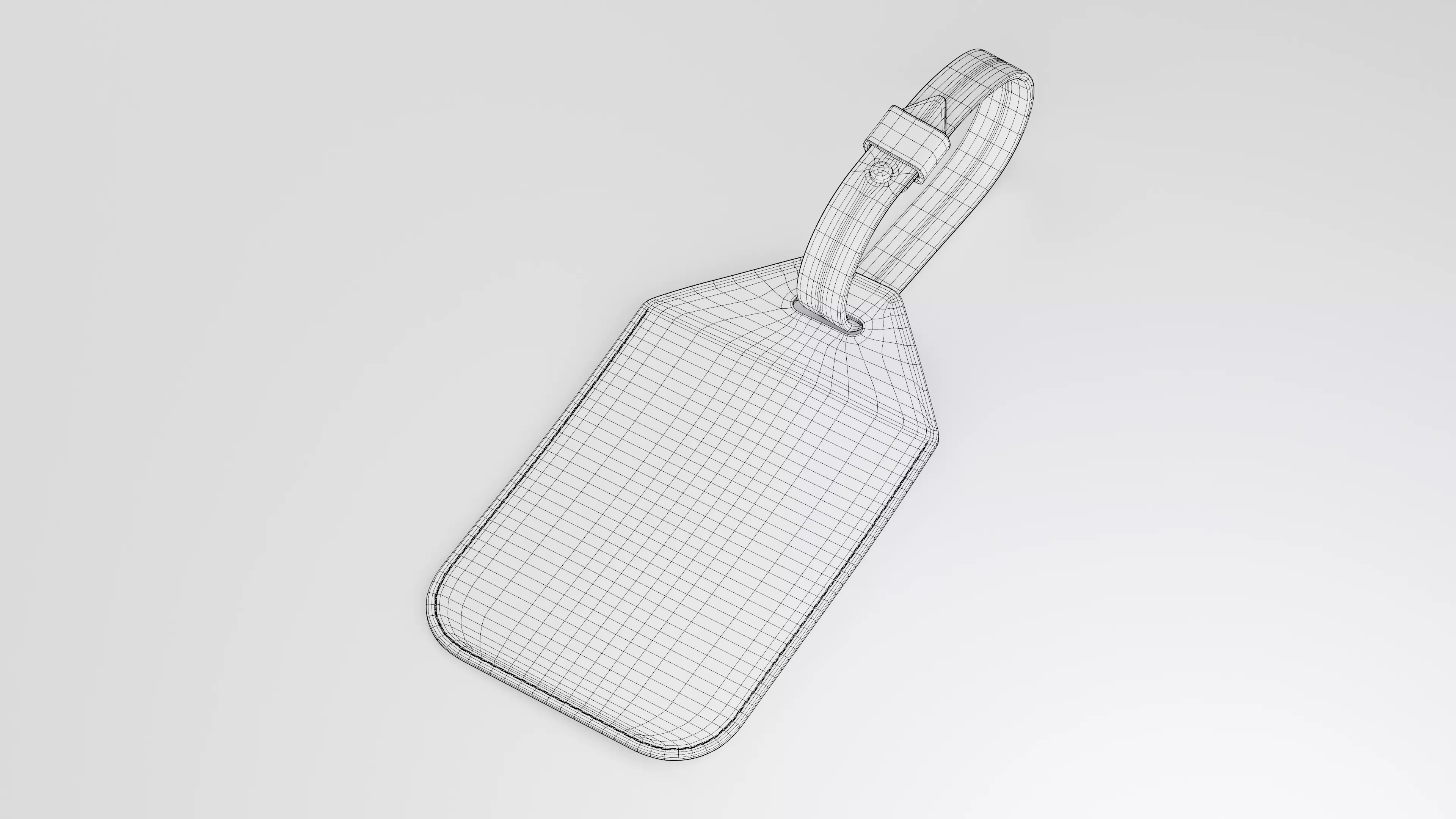 Leather luggage tag 3D model_47