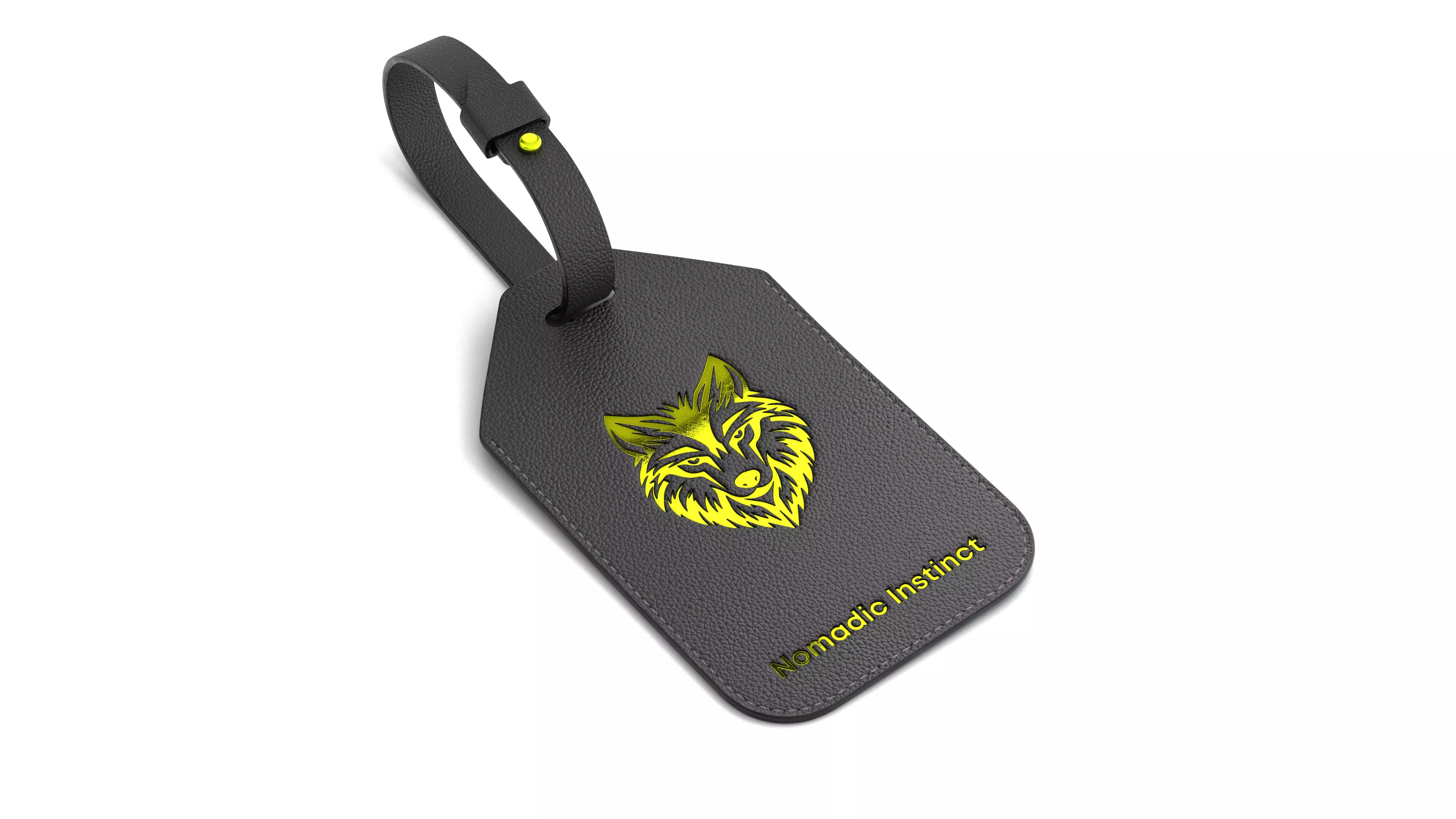 Leather luggage tag 3D model_14