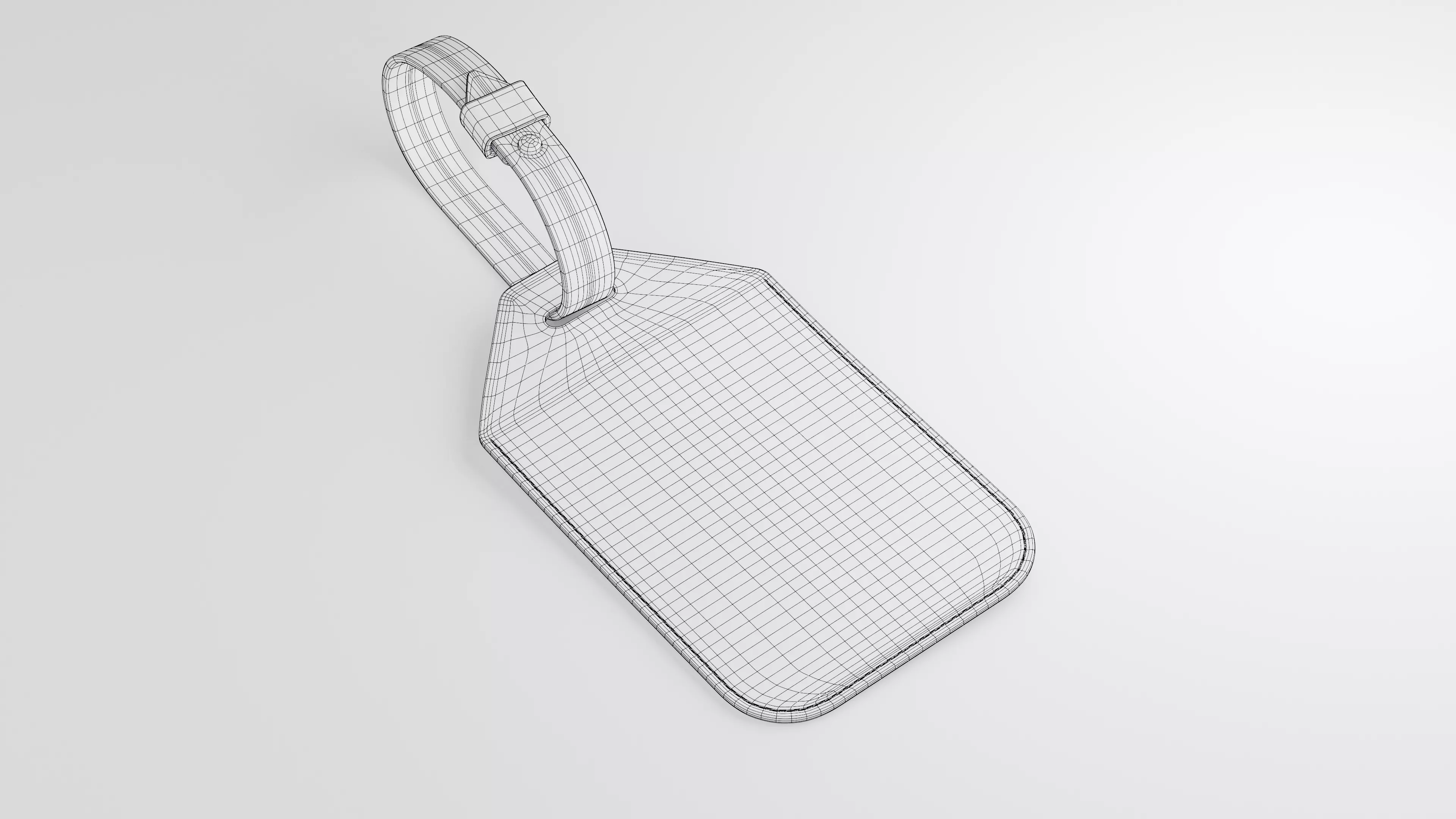 Leather luggage tag 3D model_46