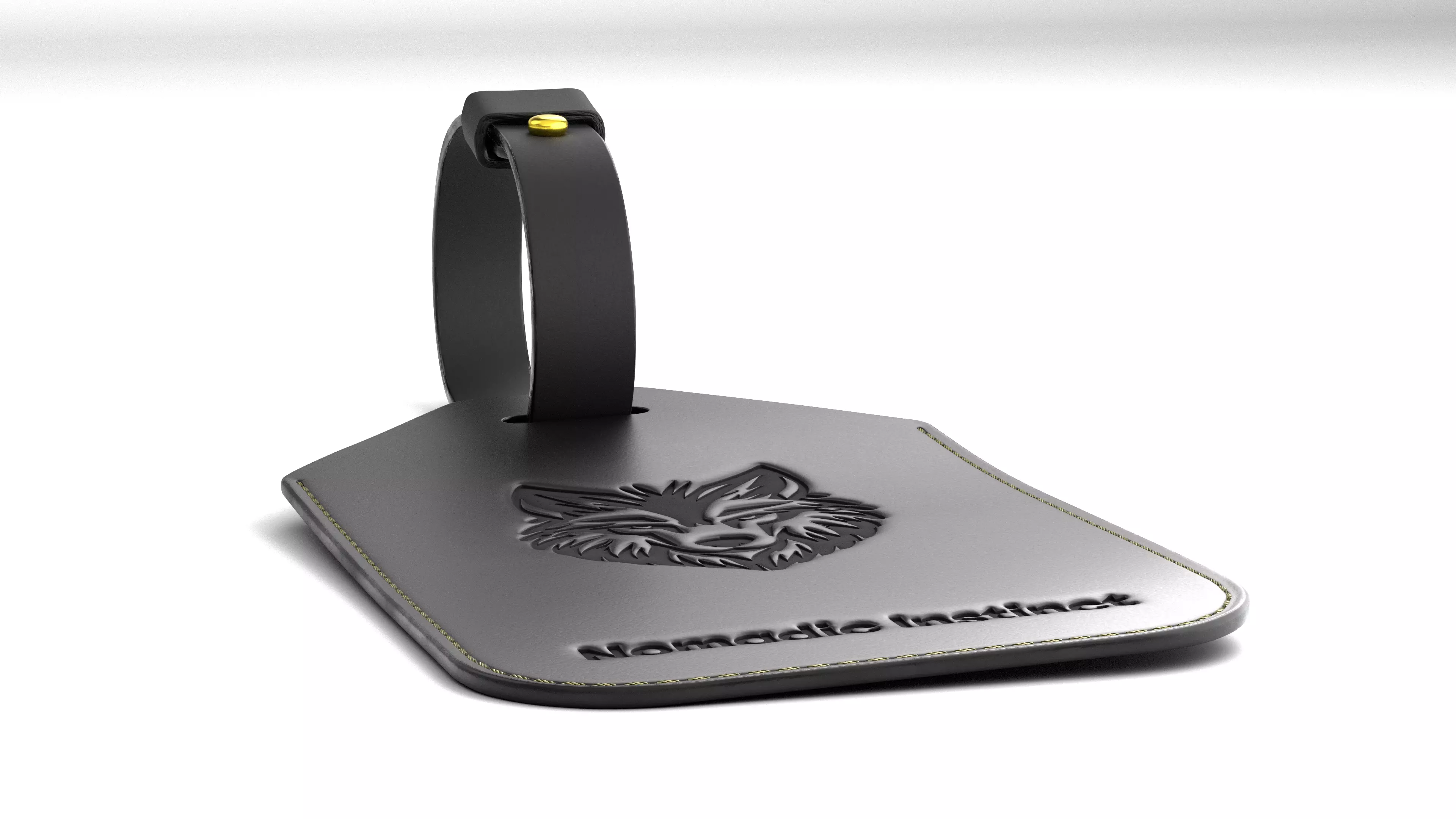 Leather luggage tag 3D model_11