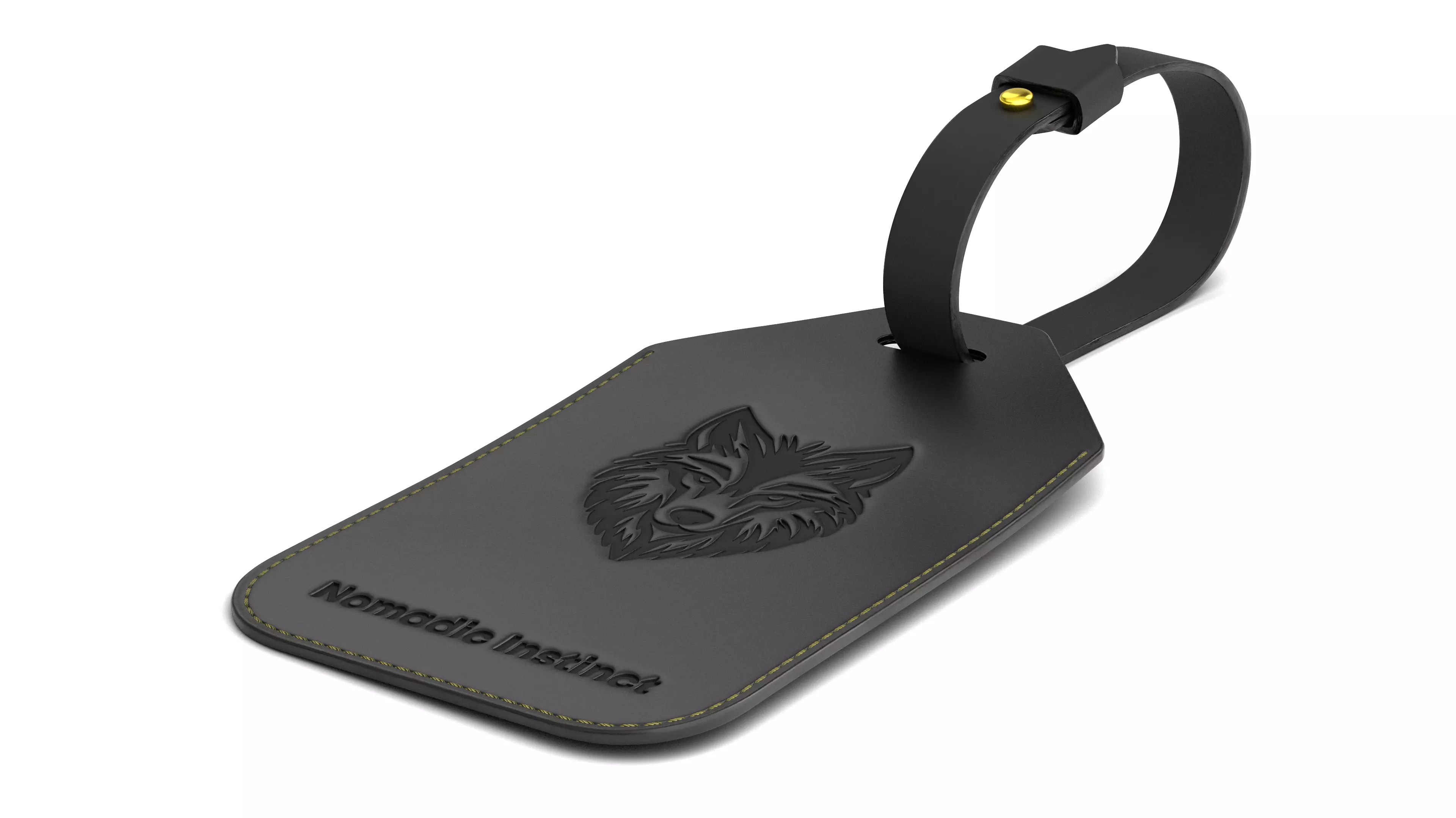 Leather luggage tag 3D model_13