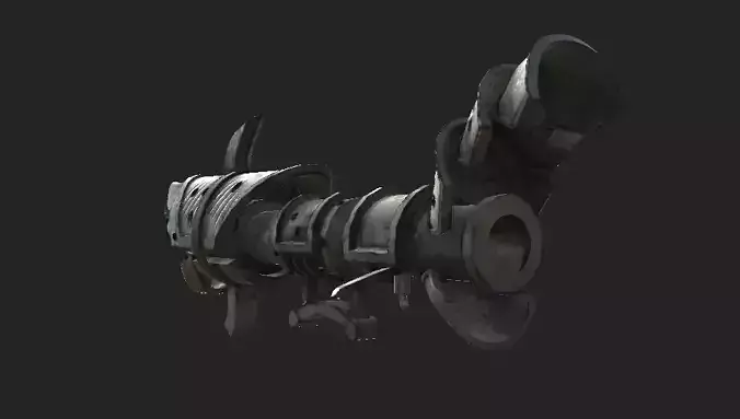 Retro Shark Blaster - Low Poly Stylized Weapon Game Ready Low-poly 3D model