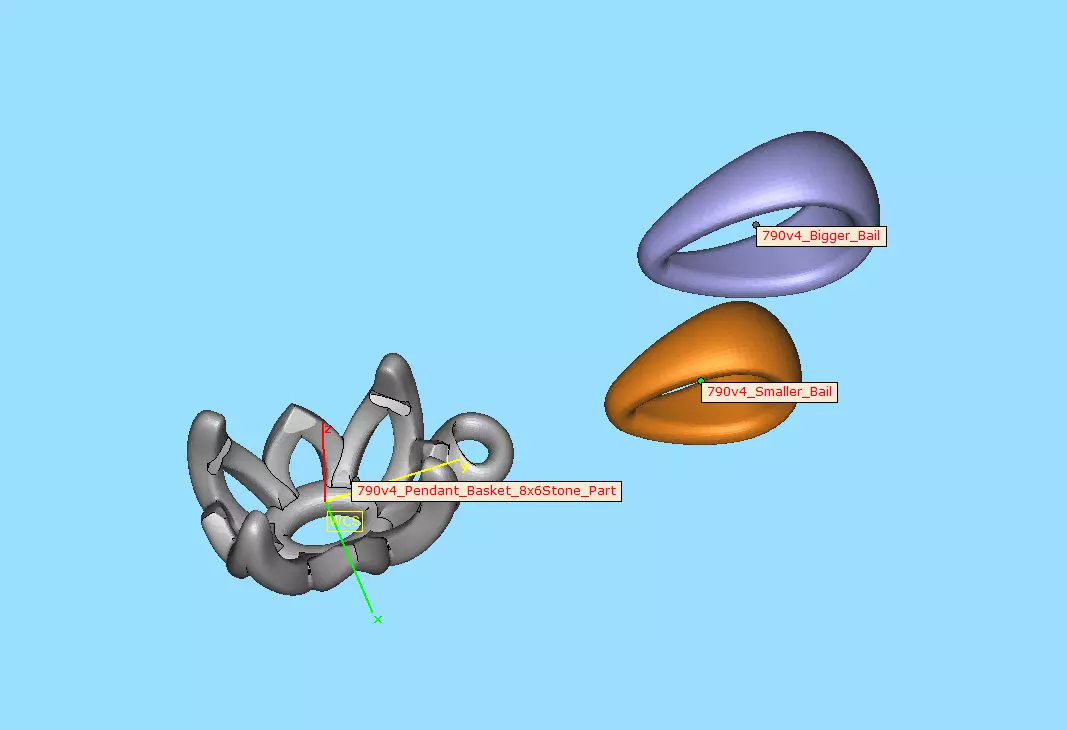 8x6 Oval Stone Pendant 1ct Oval Gem Delicate Necklace 3D print model_9