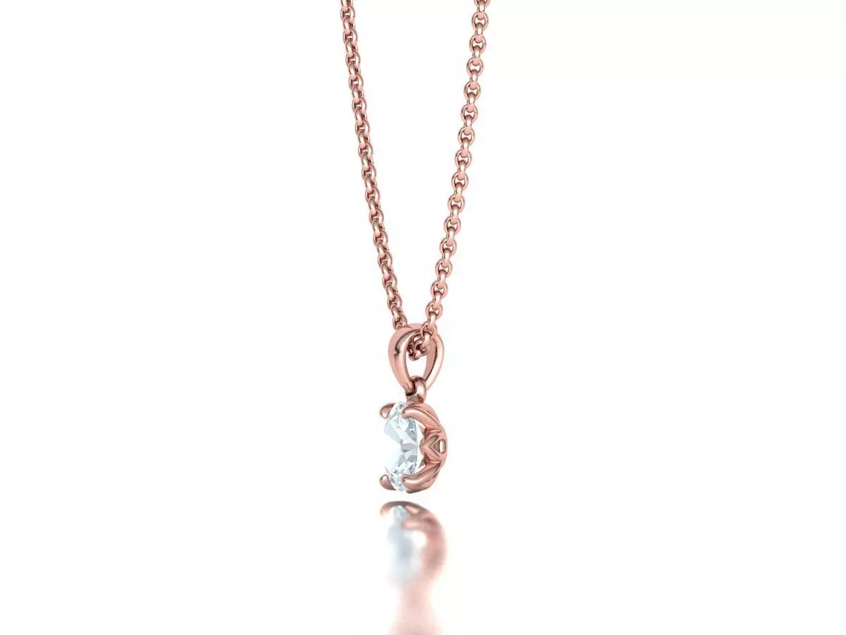 8x6 Oval Stone Pendant 1ct Oval Gem Delicate Necklace 3D print model_22