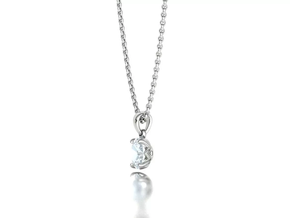 8x6 Oval Stone Pendant 1ct Oval Gem Delicate Necklace 3D print model_24