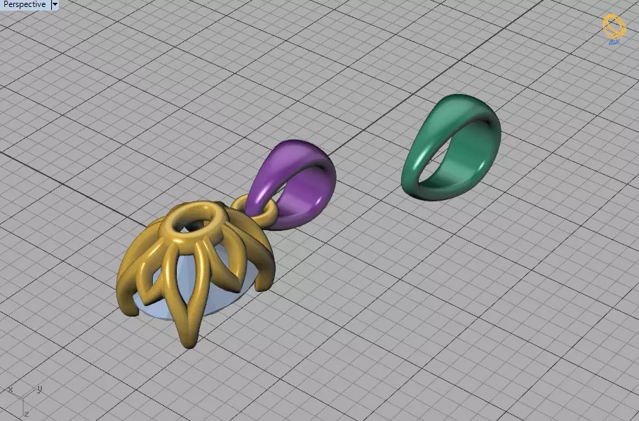 8x6 Oval Stone Pendant 1ct Oval Gem Delicate Necklace 3D print model_32