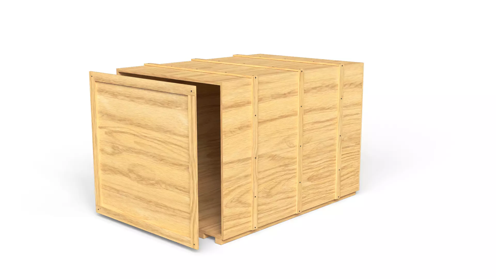 Wooden Box Crate Low-poly 3D model