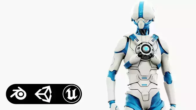 CYBORGTOPIA B-10  Rigged for Unreal Engine - Unity - MIXAMO