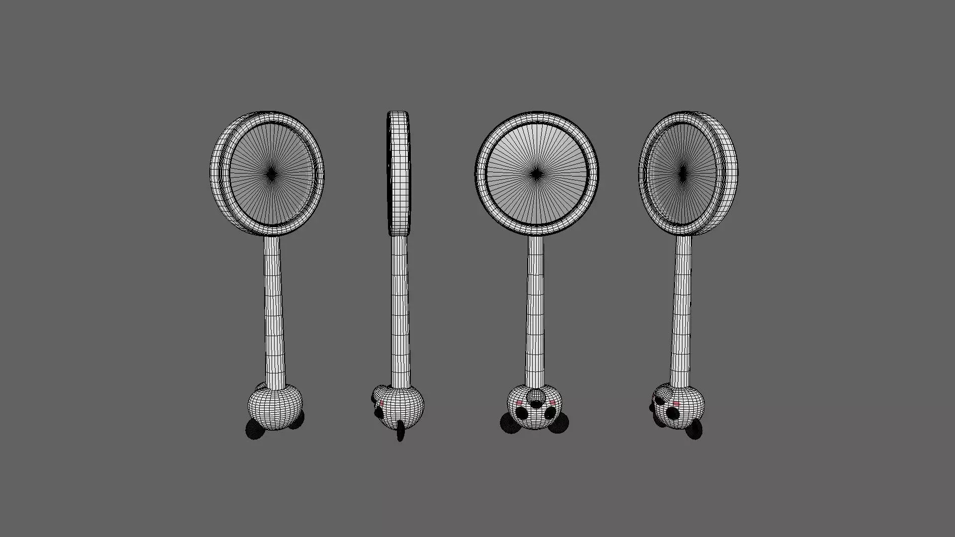 Panda Magnifying Glass  Low-poly 3D model_6