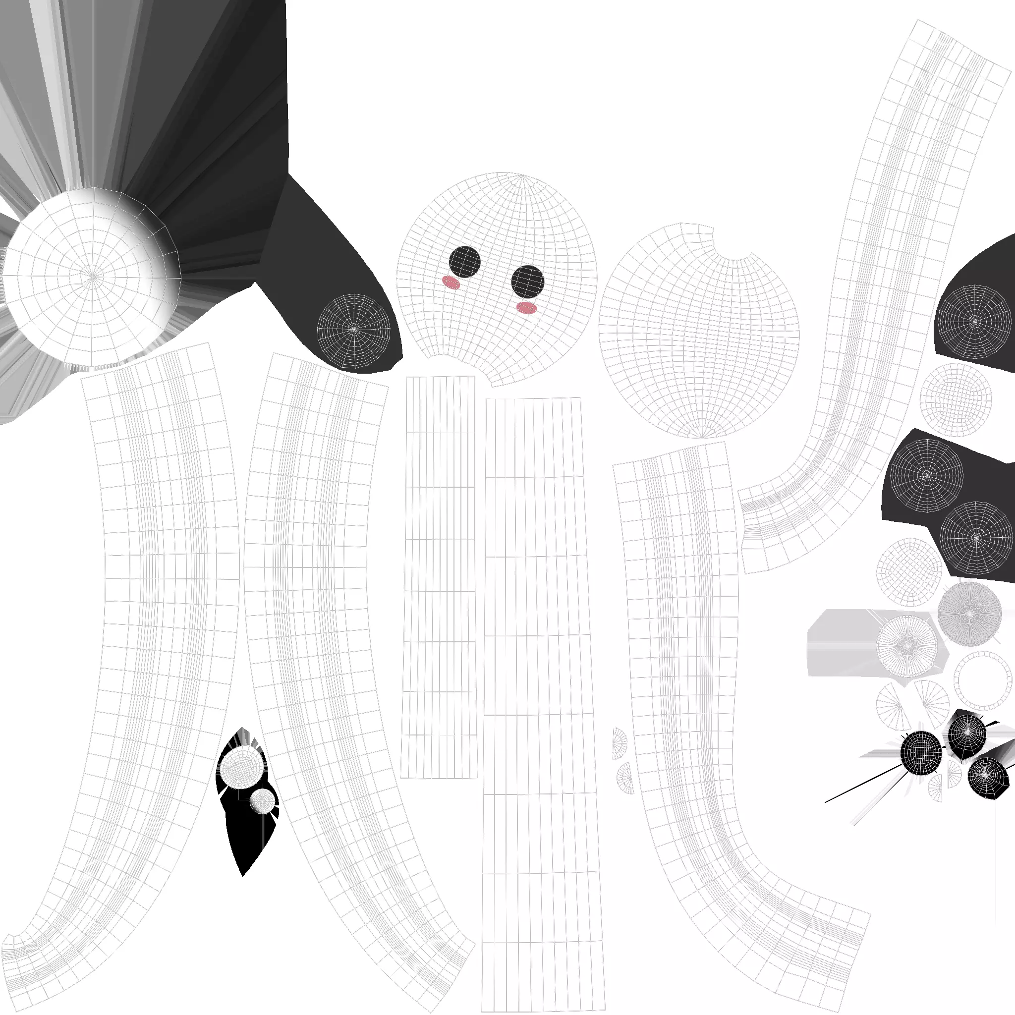 Panda Magnifying Glass  Low-poly 3D model_7