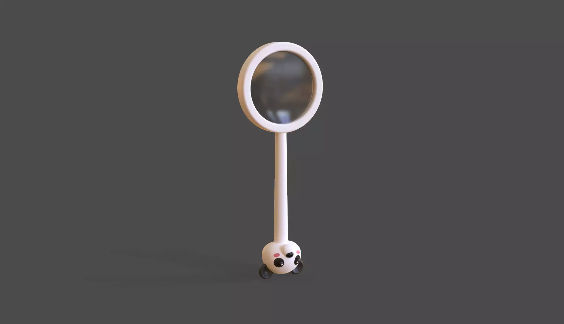 Panda Magnifying Glass  Low-poly 3D model_1