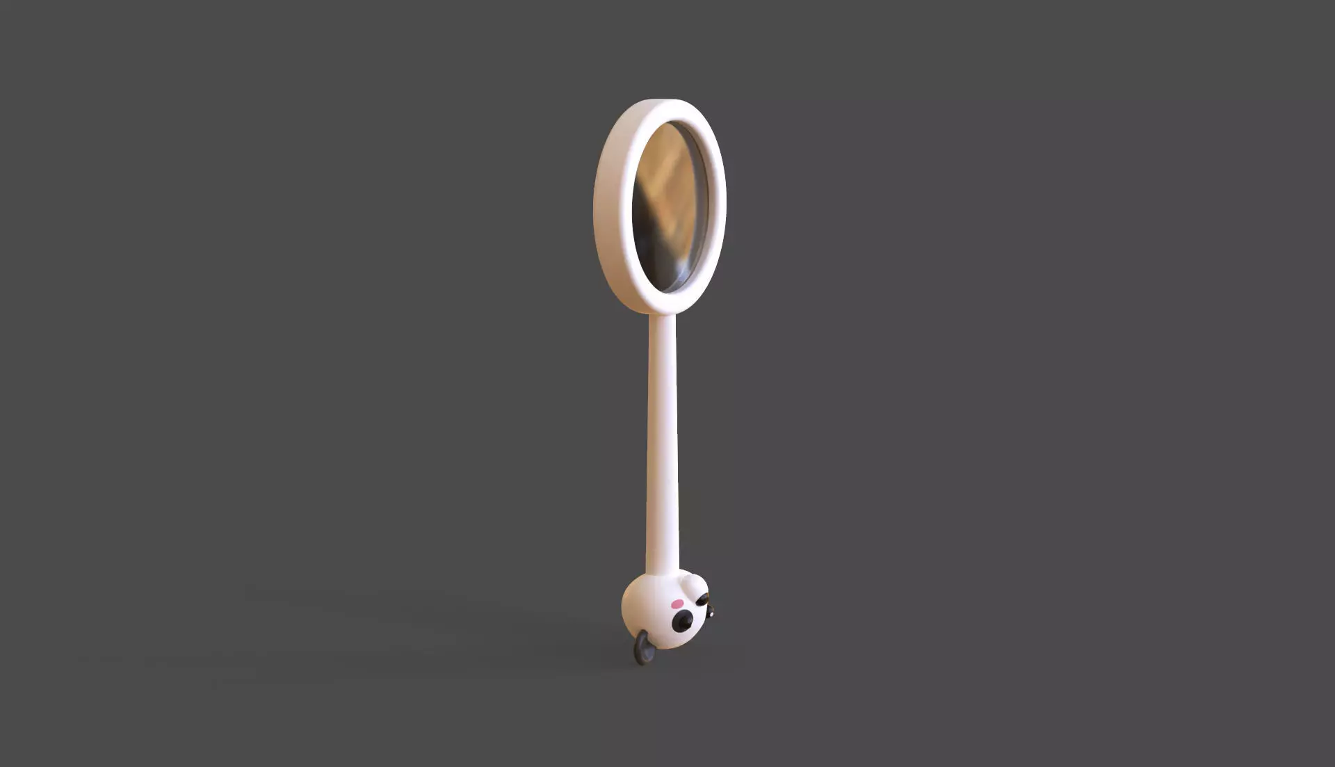 Panda Magnifying Glass  Low-poly 3D model_2