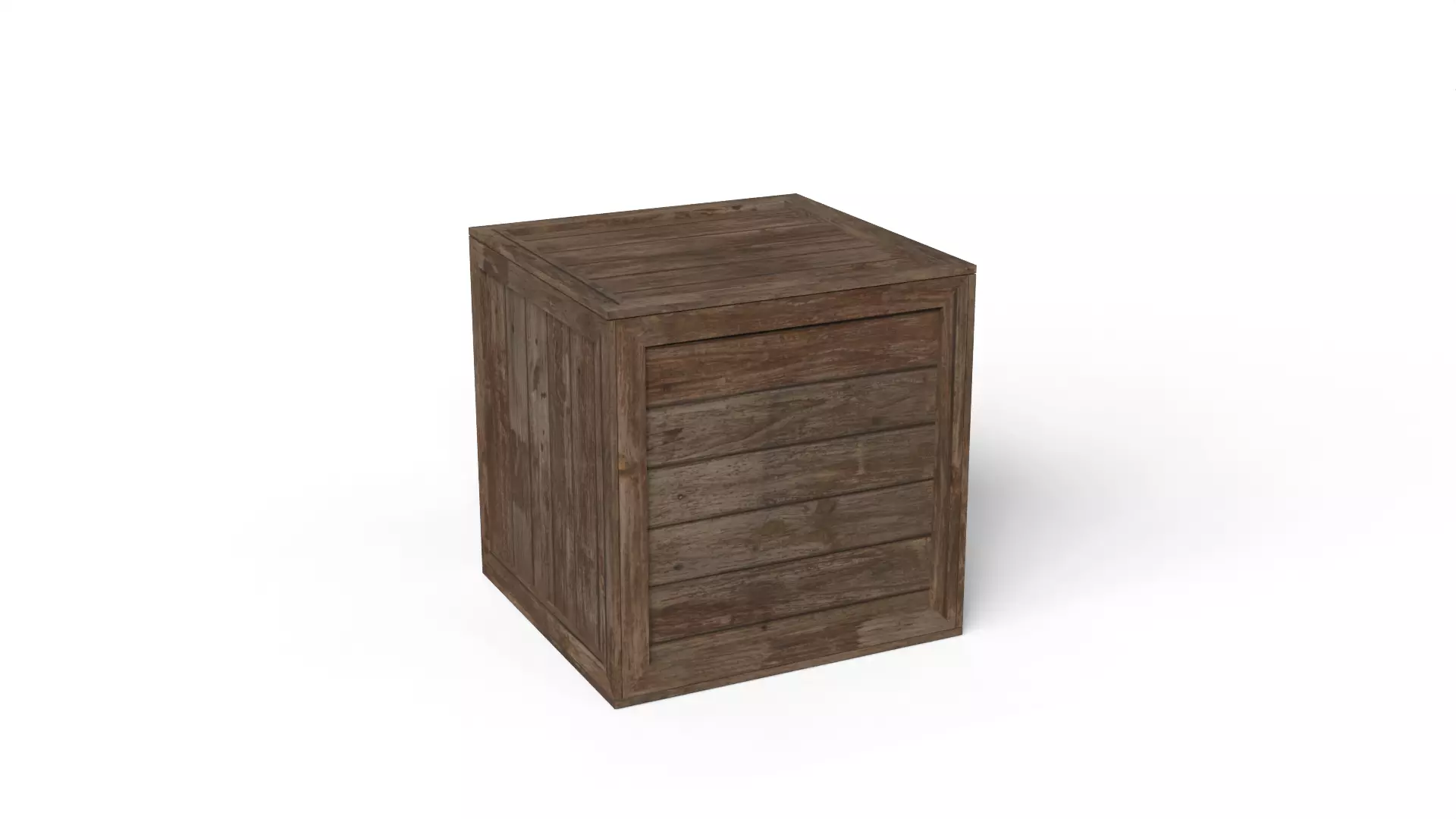 Wooden Box Crate Low-poly 3D model