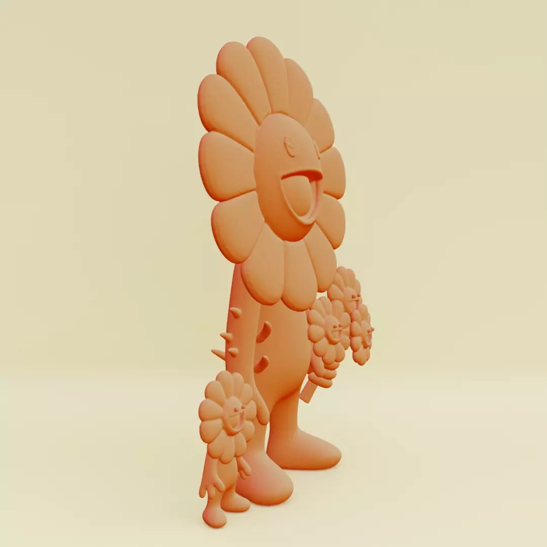 Takashi Murakami Smiling Flowers Family Collectible Printable 3D print model_11