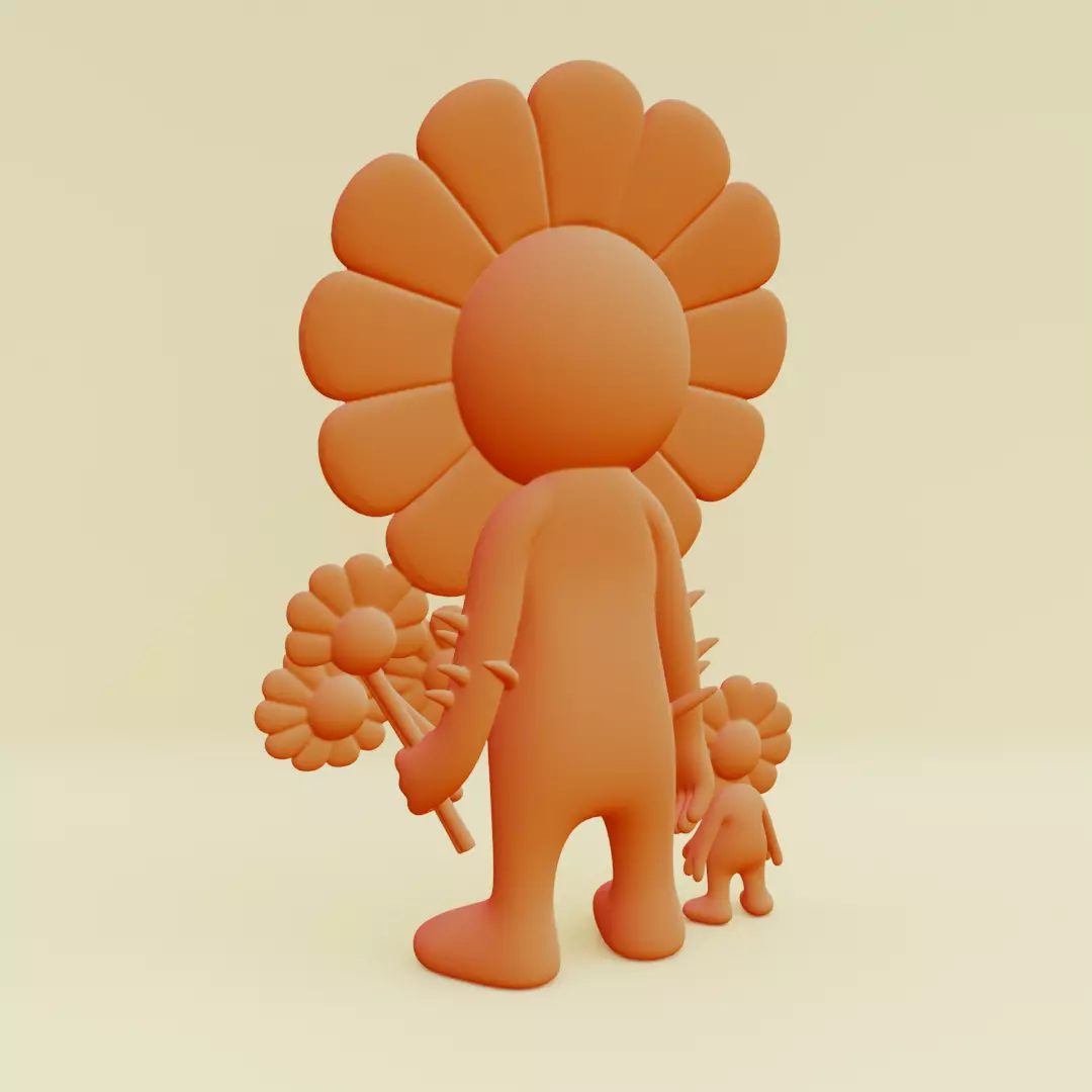 Takashi Murakami Smiling Flowers Family Collectible Printable 3D print model_6