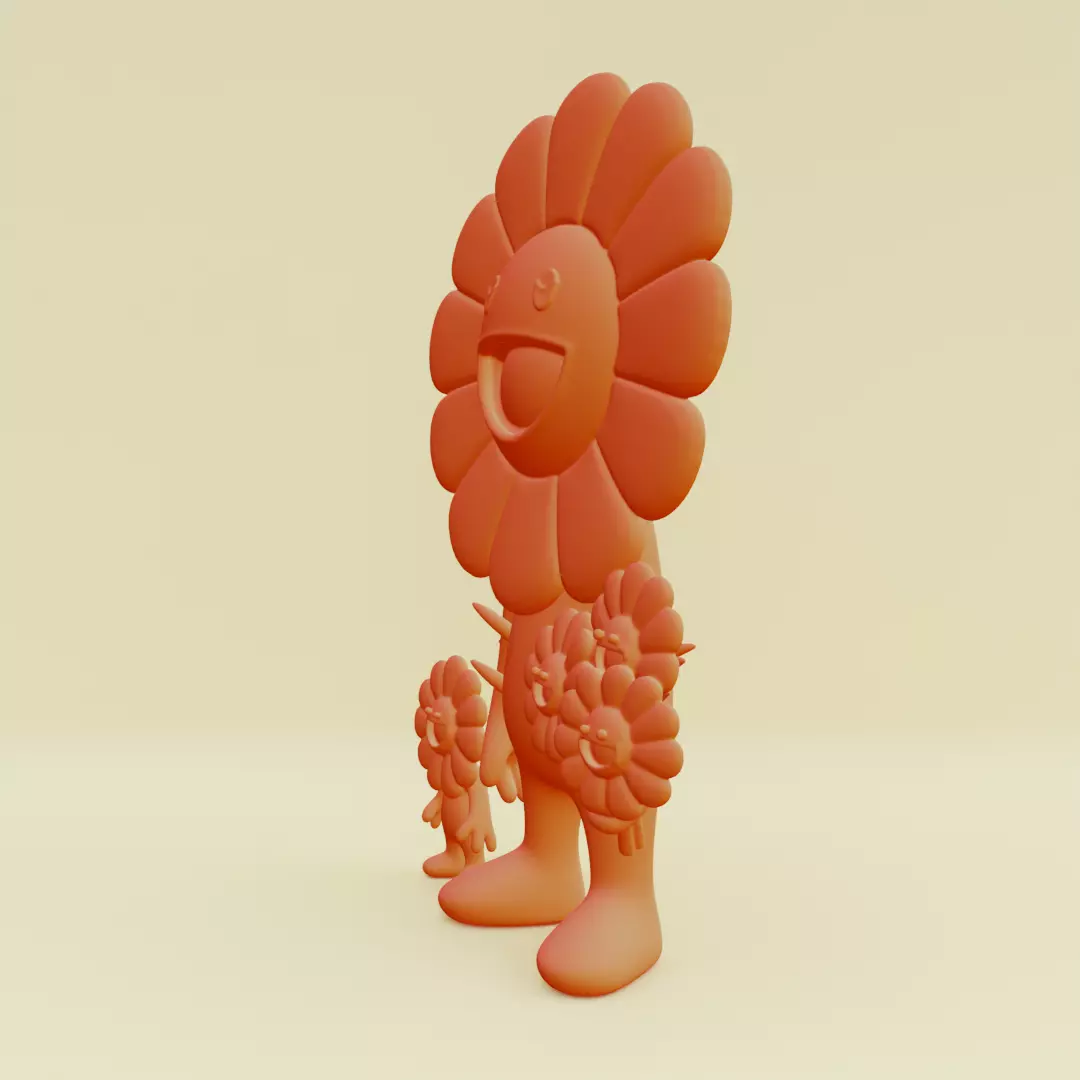 Takashi Murakami Smiling Flowers Family Collectible Printable 3D print model_3