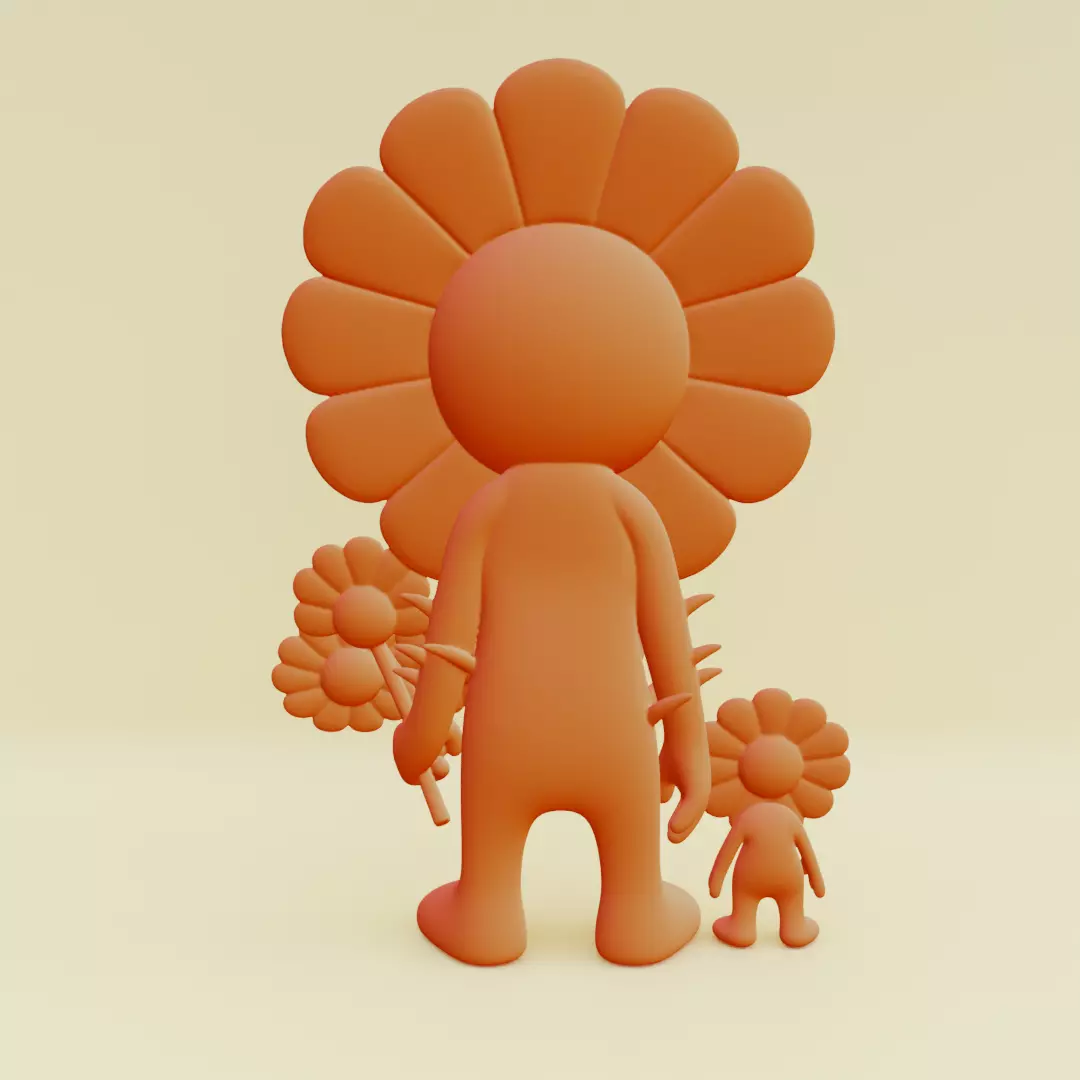 Takashi Murakami Smiling Flowers Family Collectible Printable 3D print model_7