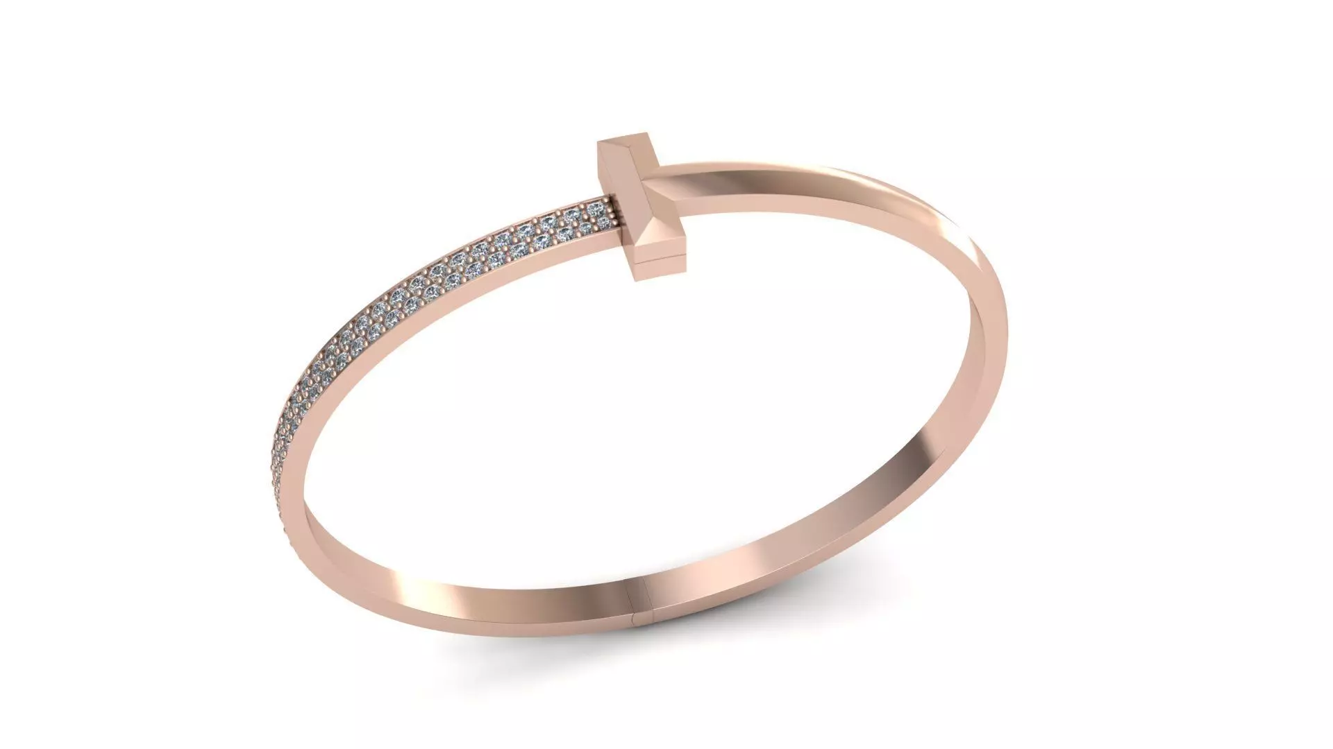 Tiffany bracelet with loch mechanism 3D print model_0