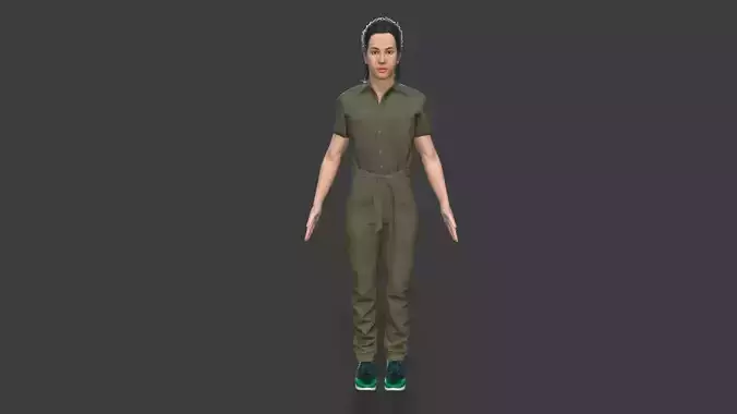 Worker Character Low-poly 3D model