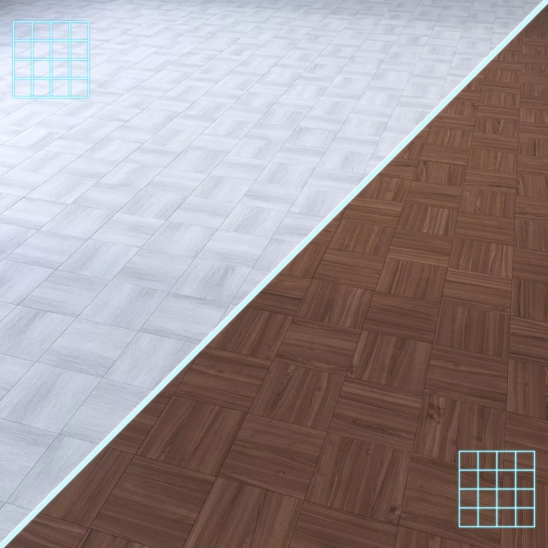 Parquet - Laminate - Wooden floor 2 in 1 Low-poly 3D model_0
