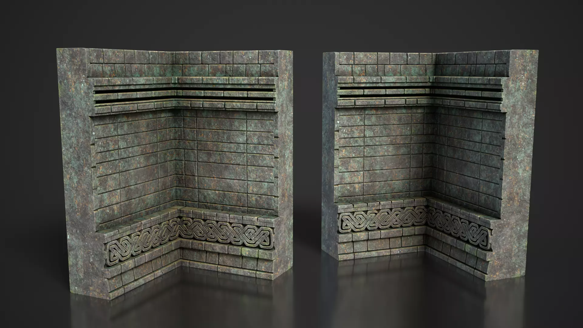 Mayan Temple Wall Modulars 09 250726 Low-poly 3D model_5